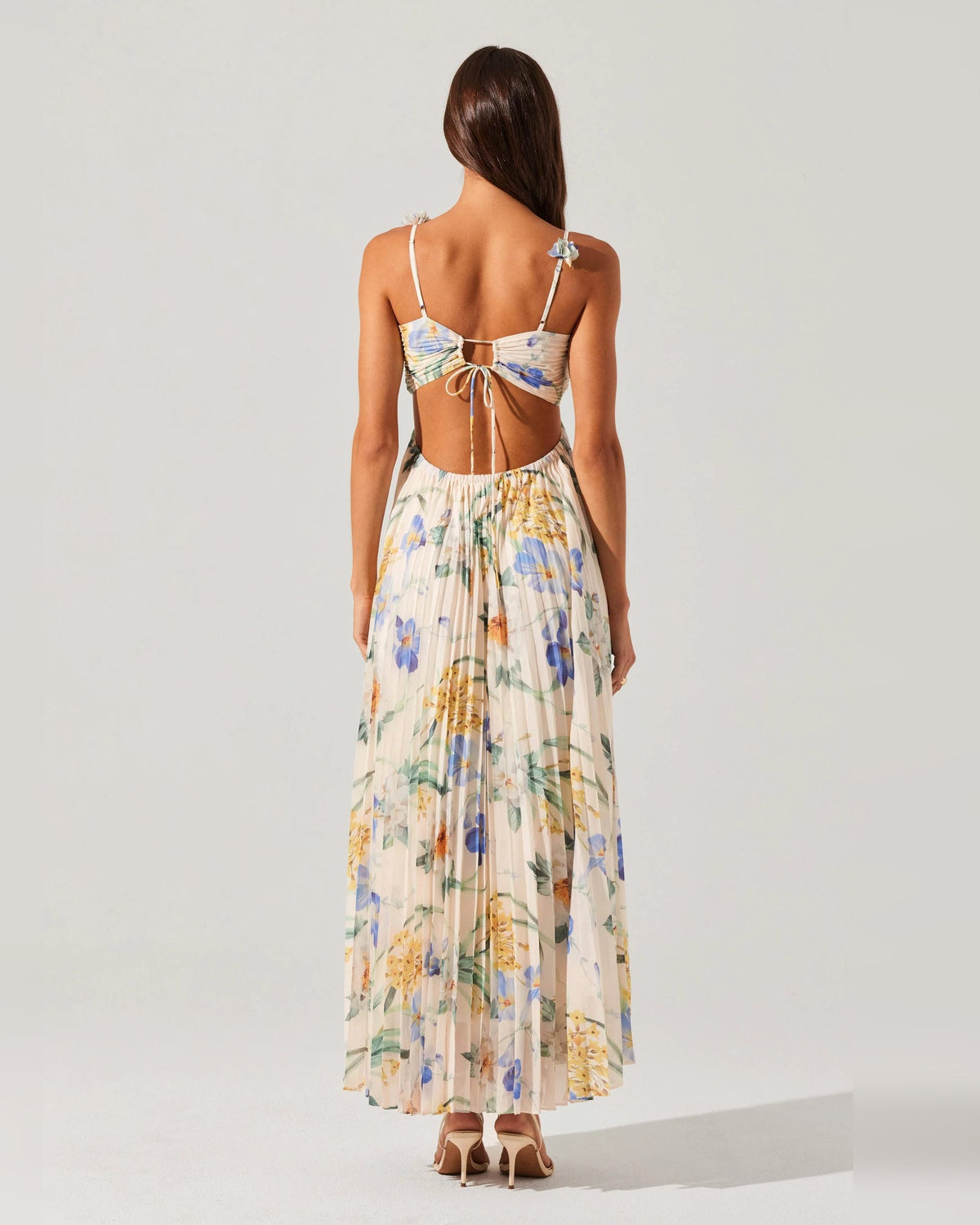 spaghetti strap a-line maxi formal dress - image 3