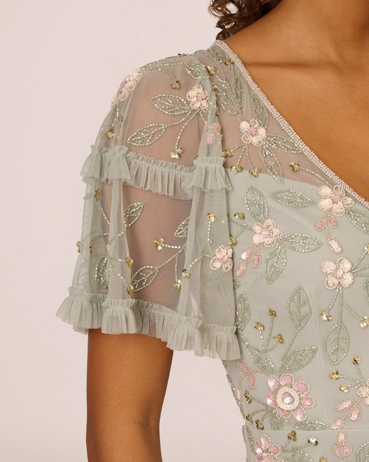 v neck a-line midi mother of the bride dress - image 4