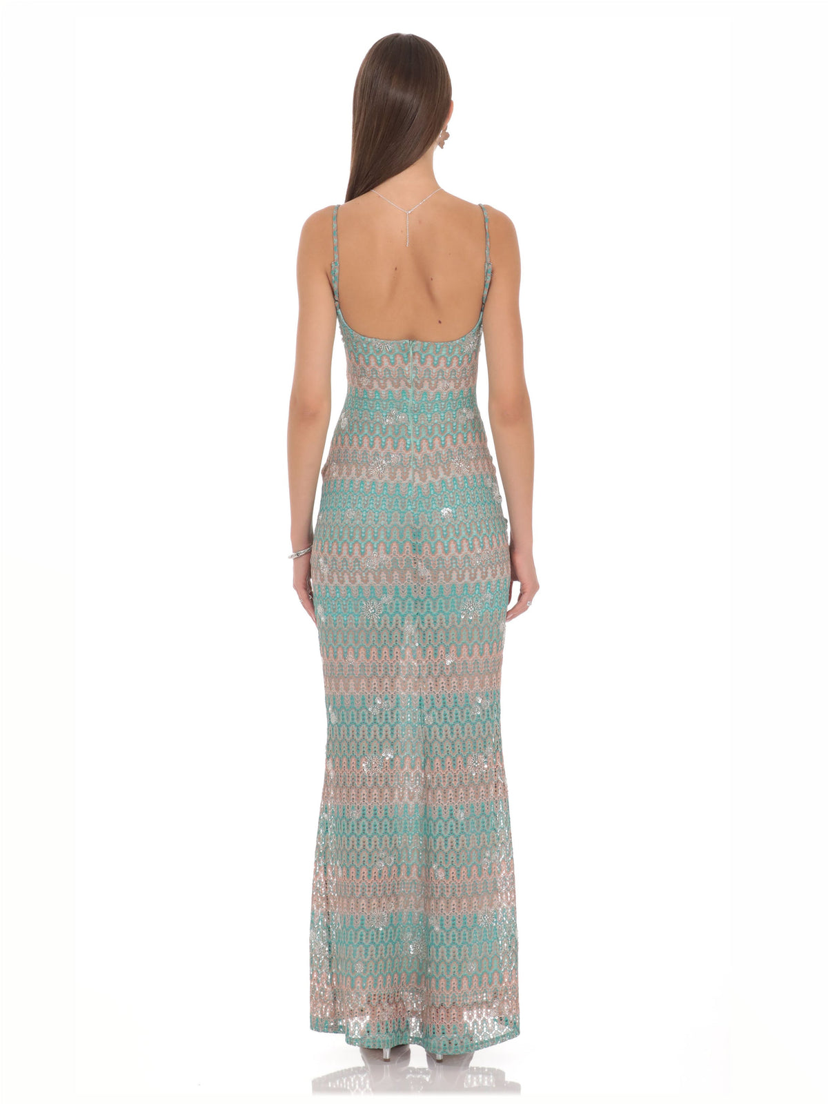 Turquoise bridesmaid dress with a-line detailing