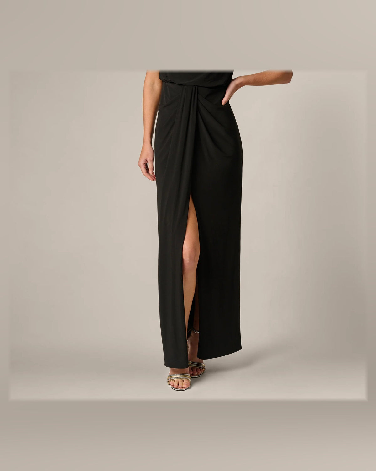 cap-sleeve column floor-length formal dress - image 4