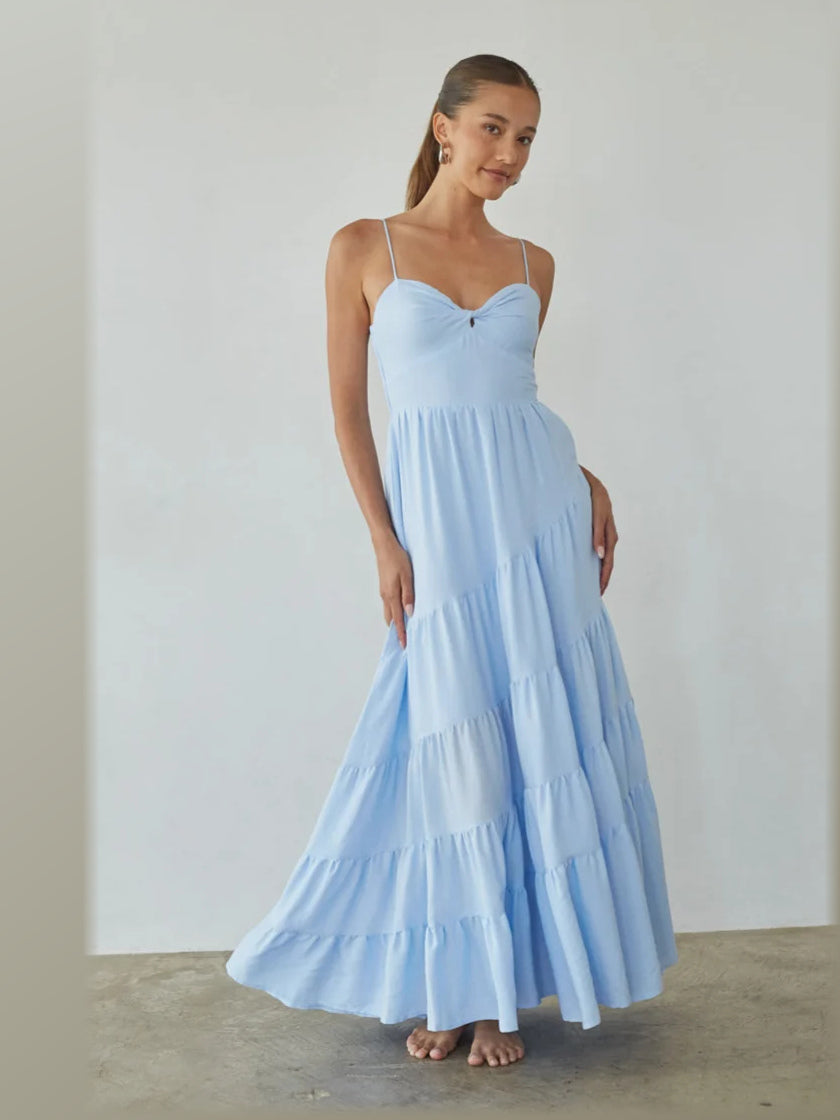 Butter Yellow formal dress with a-line detailing