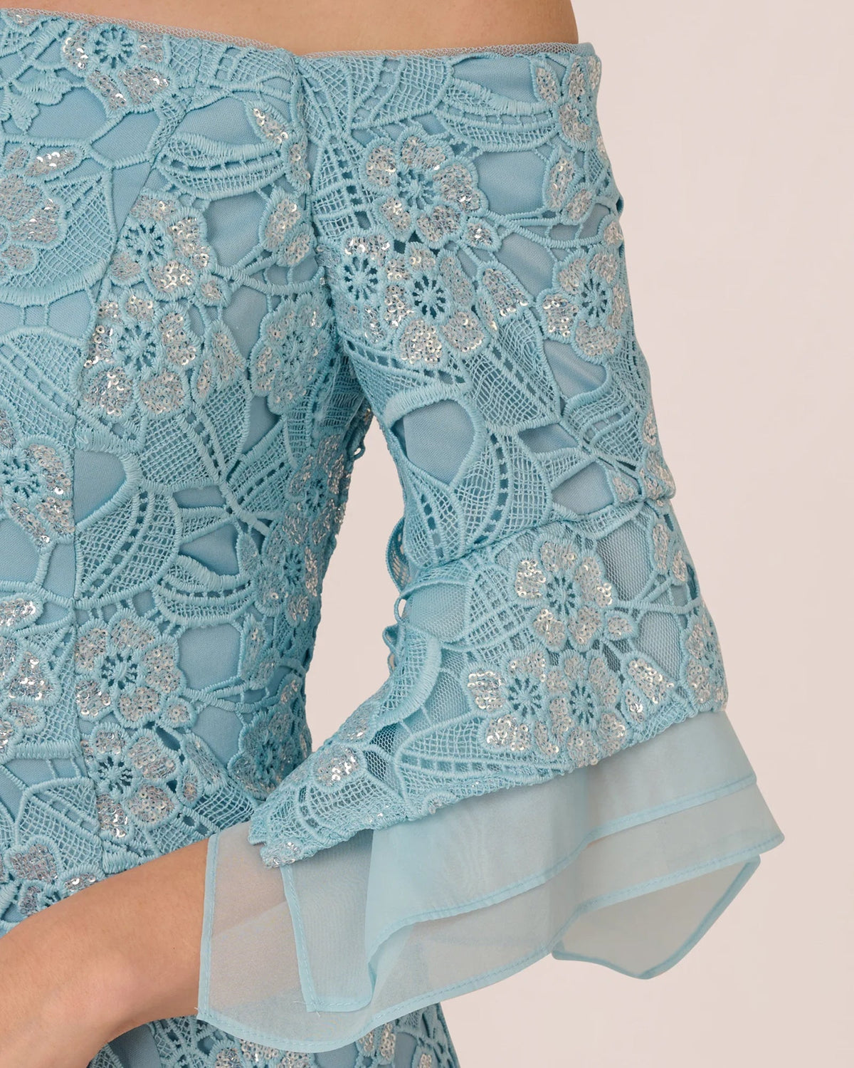 off-shoulder a-line maxi mother of the bride dress - image 4