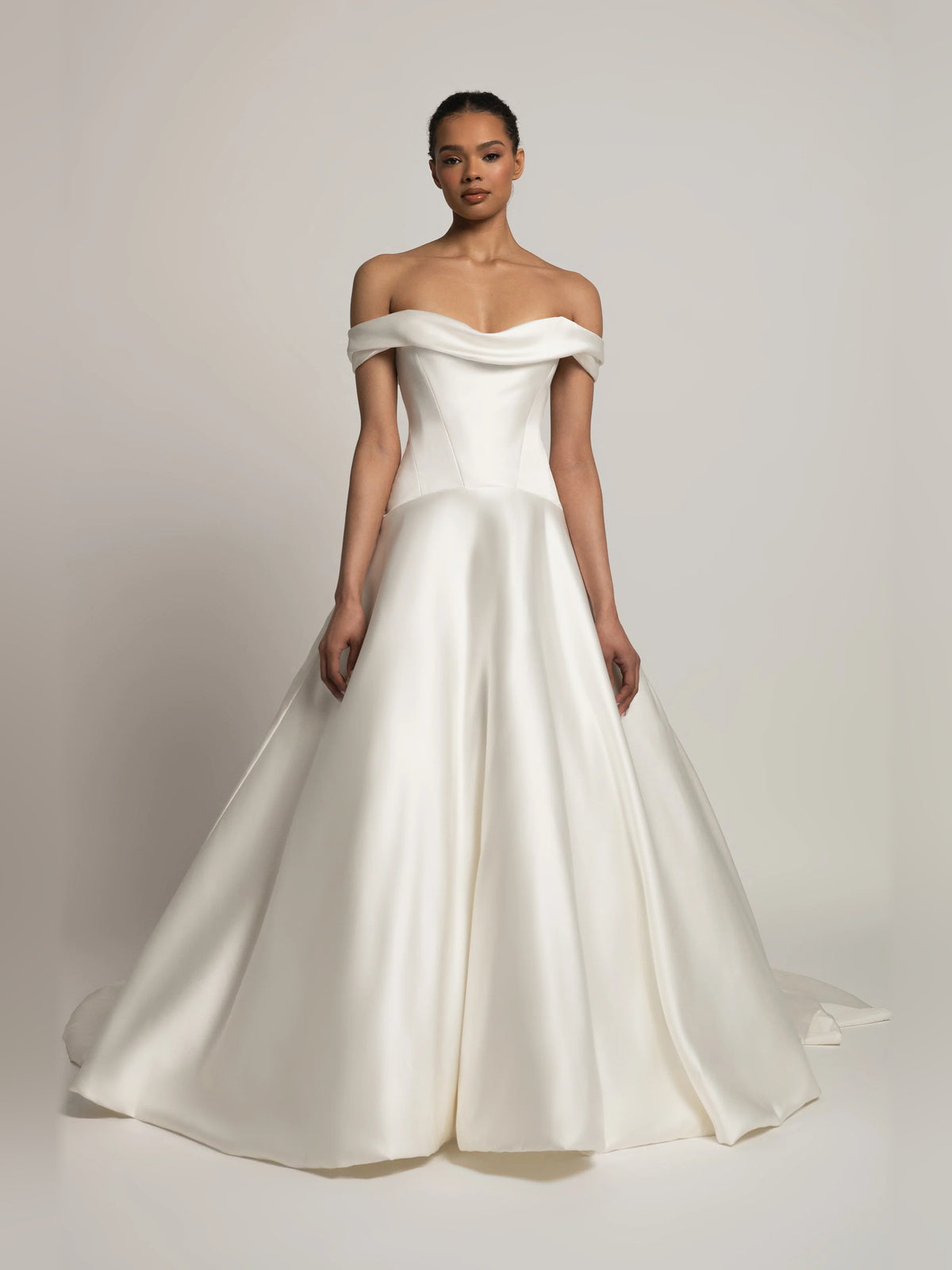 off shoulder a-line floor-length formal dress - image 4