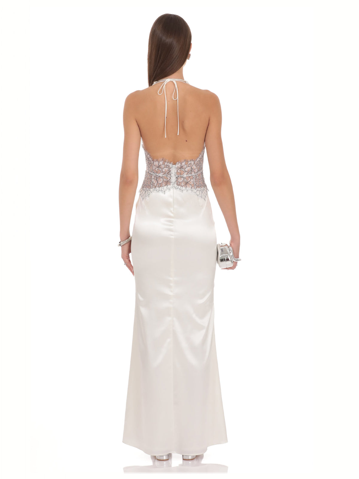 Ivory bridesmaid dress with a-line detailing
