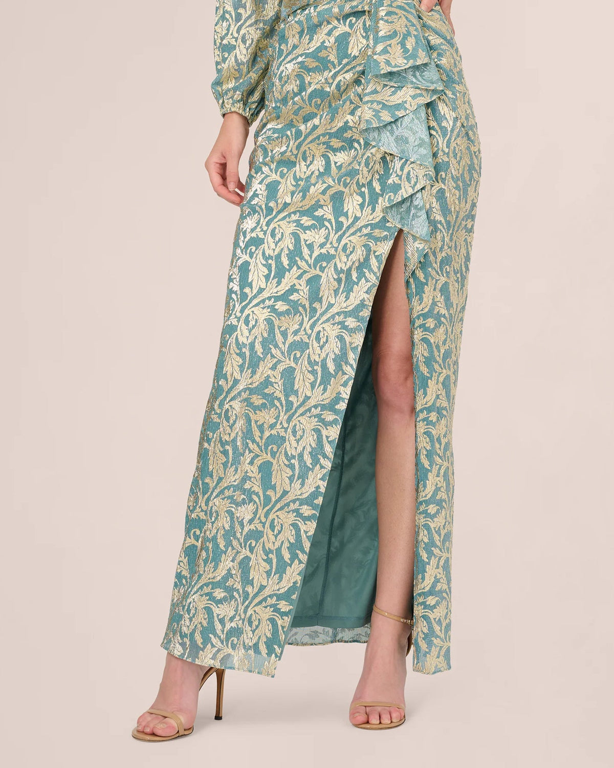 long-sleeve a-line maxi mother of the bride dress - image 4