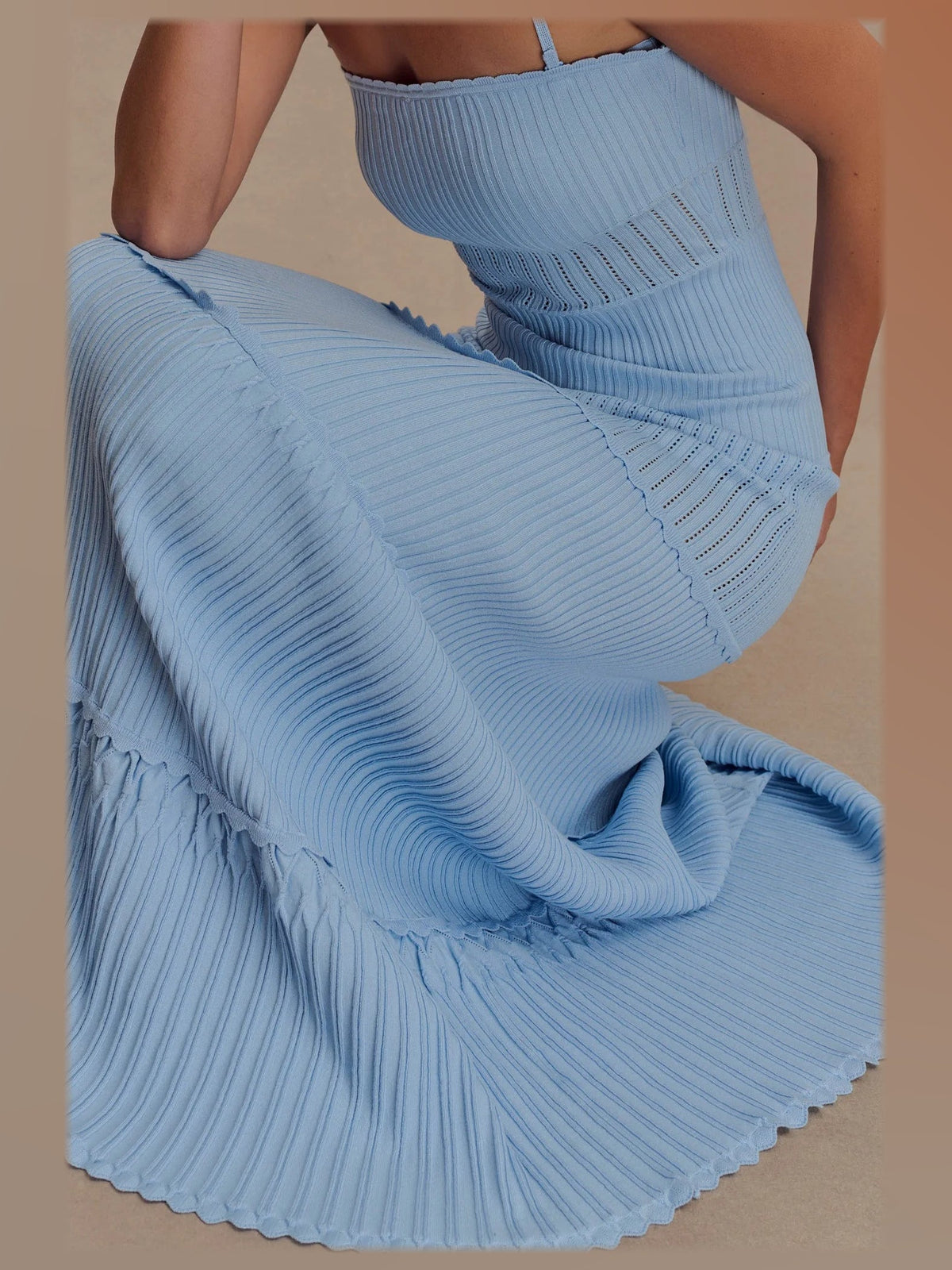 Cornflower Blue formal dress with a-line detailing