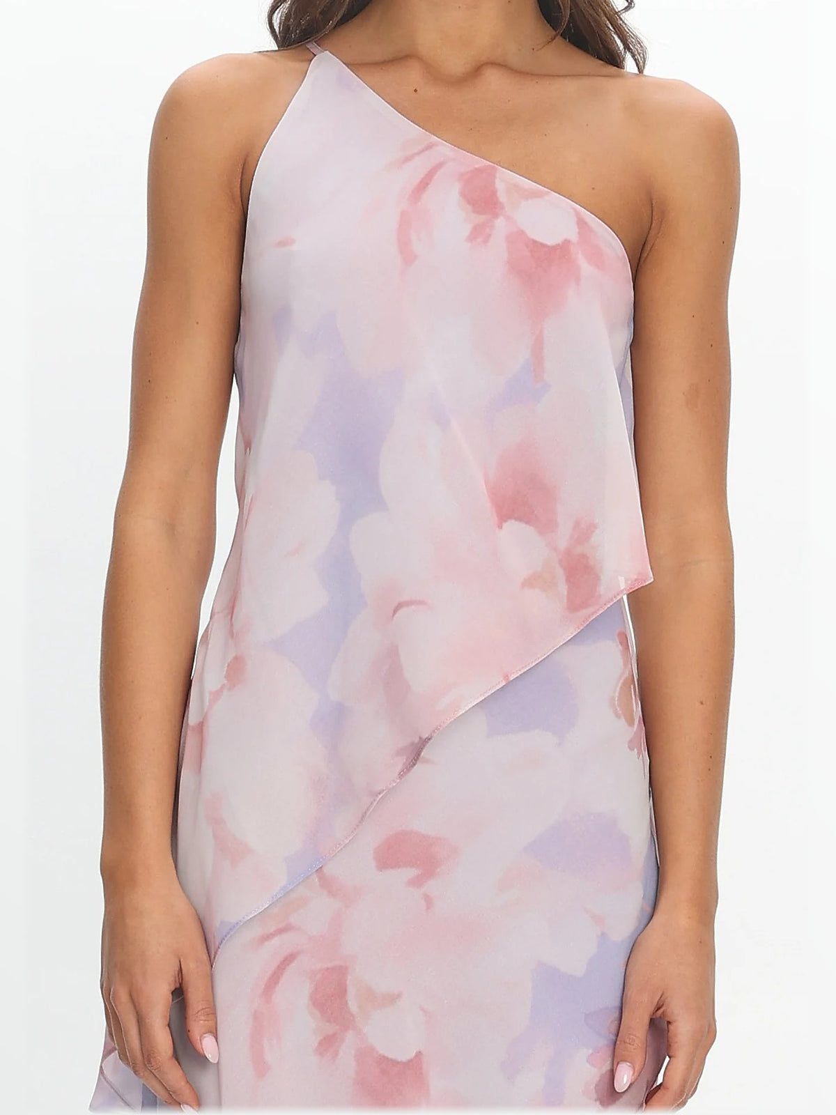 Lilac formal dress with a-line detailing