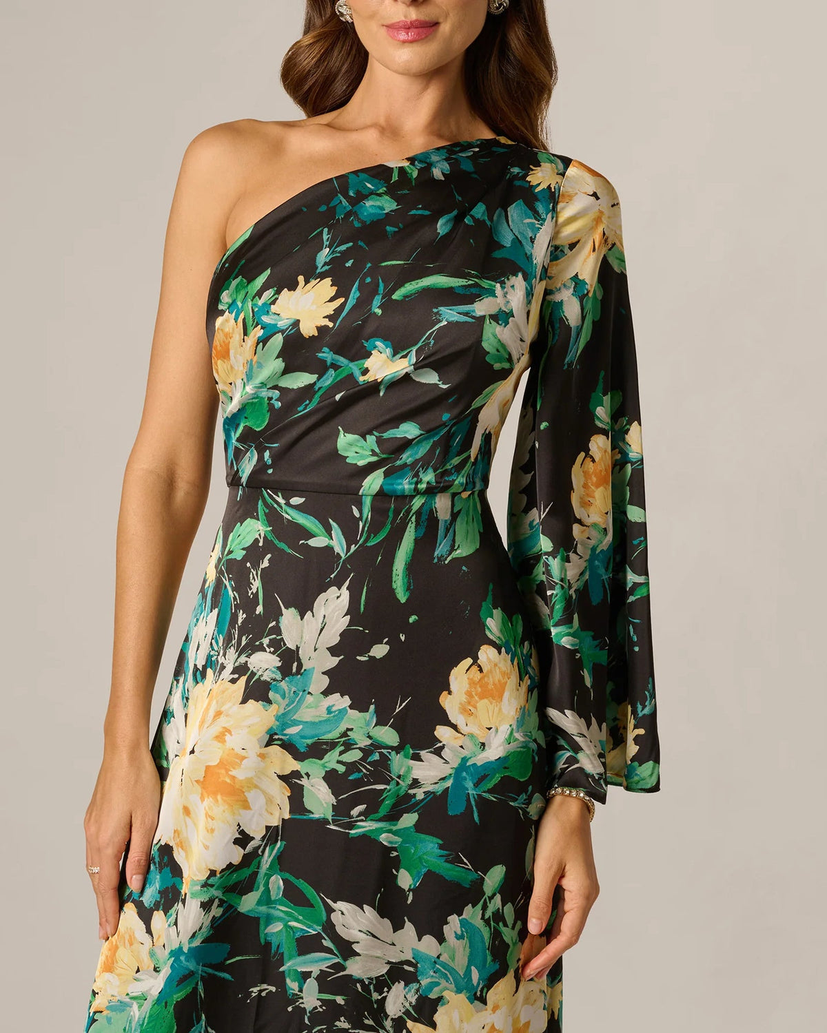 one-shoulder a-line maxi mother of the bride dress - image 4