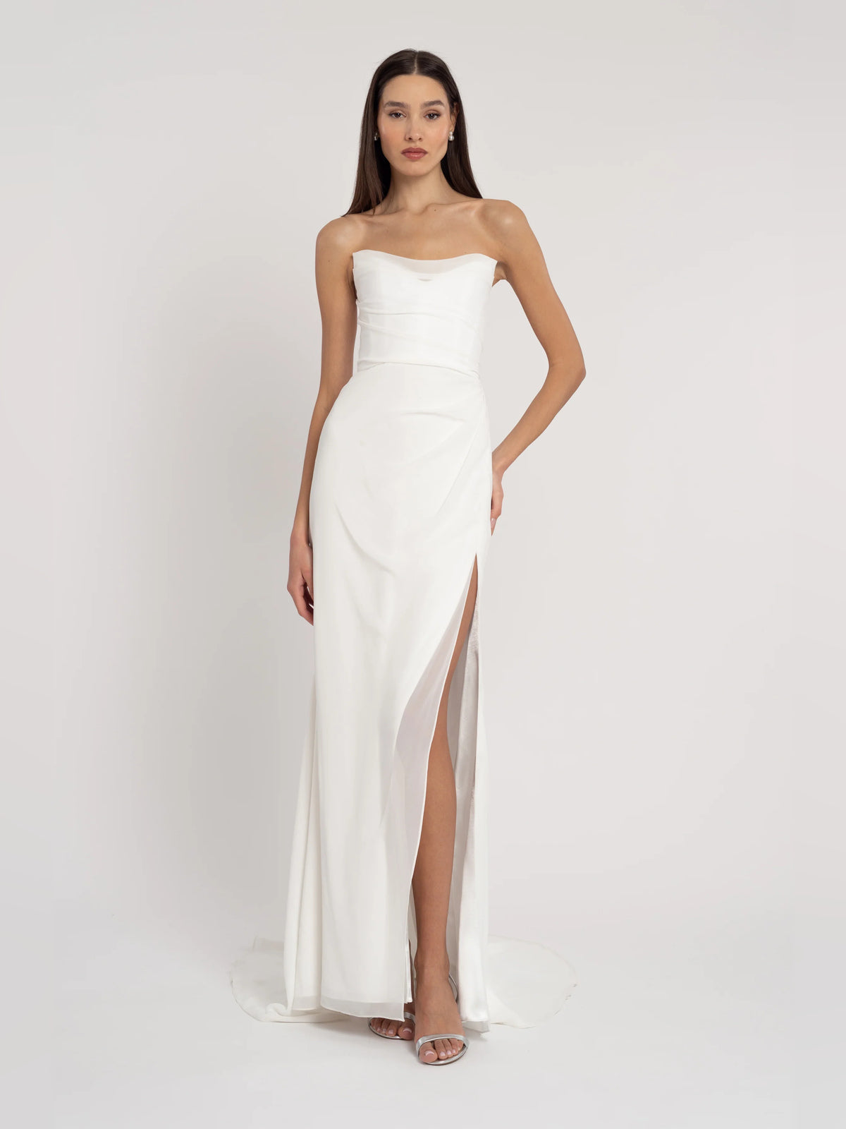 cowl neck a-line floor-length formal dress - image 4