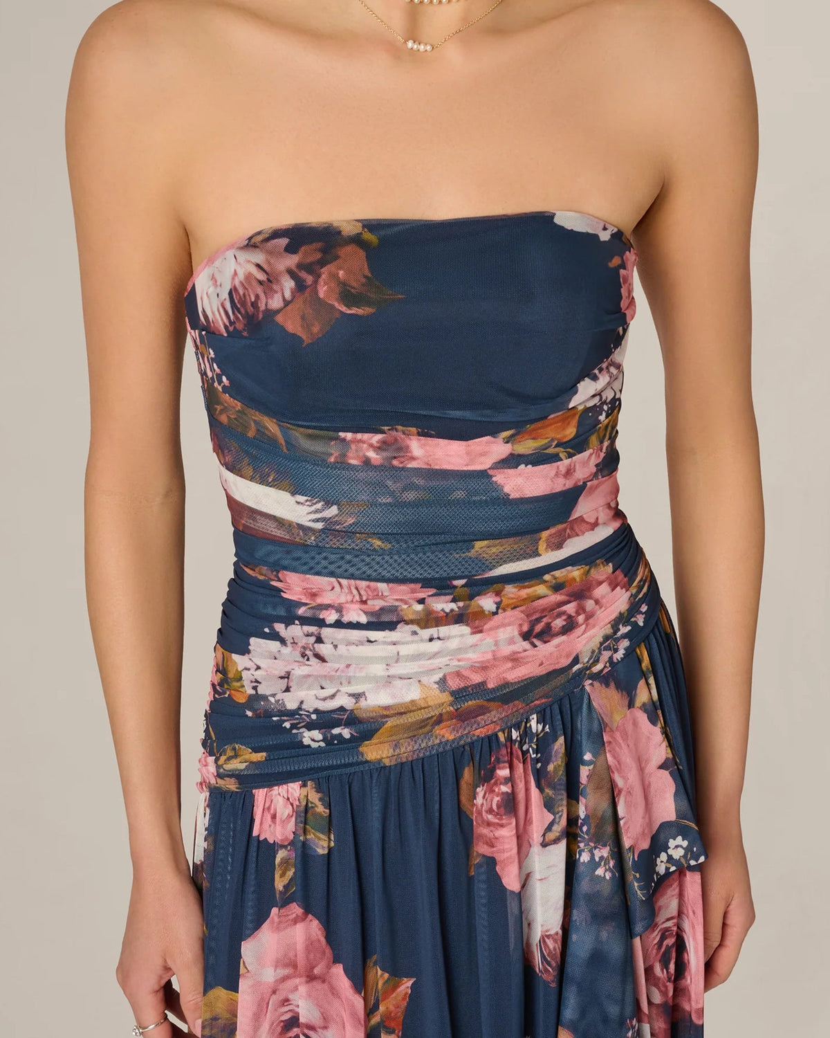 strapless a-line maxi mother of the bride dress - image 4