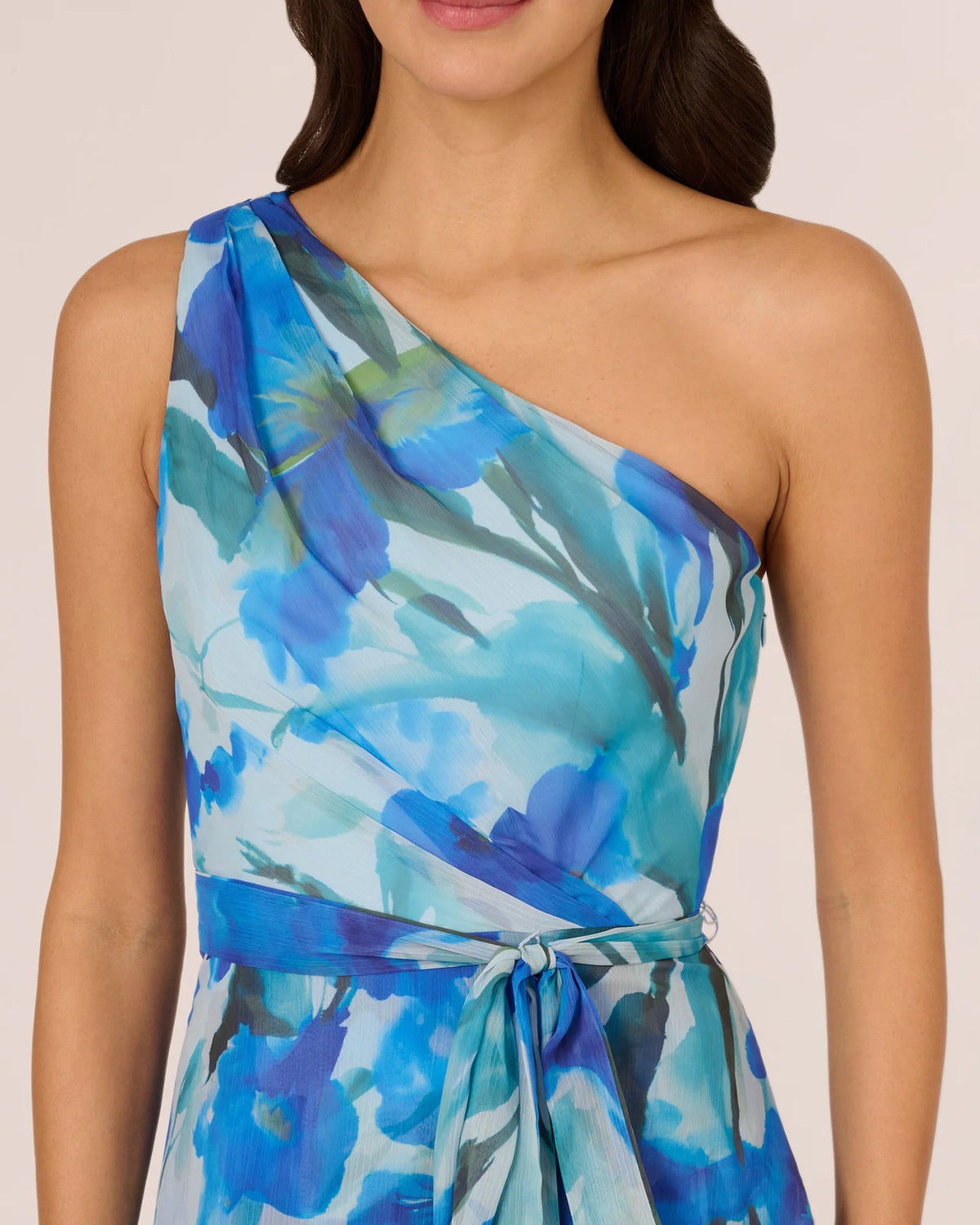 one-shoulder a-line maxi mother of the bride dress - image 4