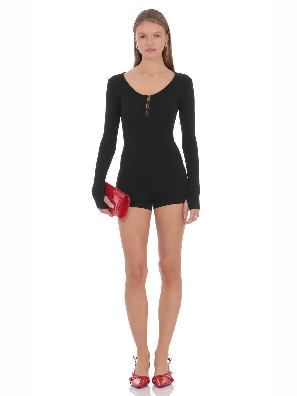 Black homecoming dress with a-line detailing