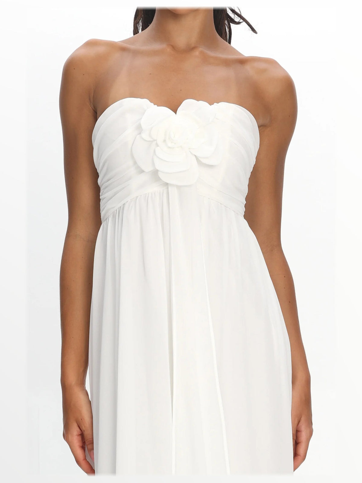 Oyster formal dress with a-line detailing