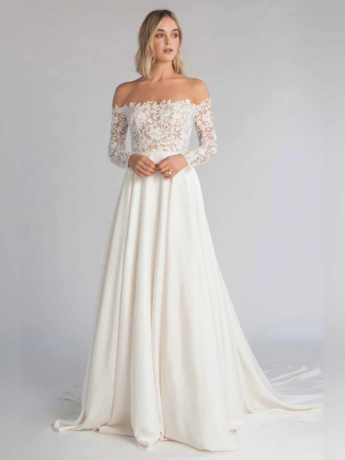 off shoulder ball-gown floor-length formal dress - image 4