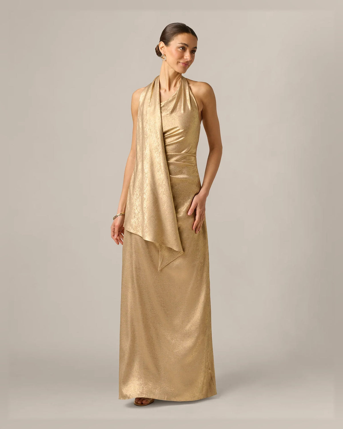 halter neck a-line floor-length formal dress - image 4