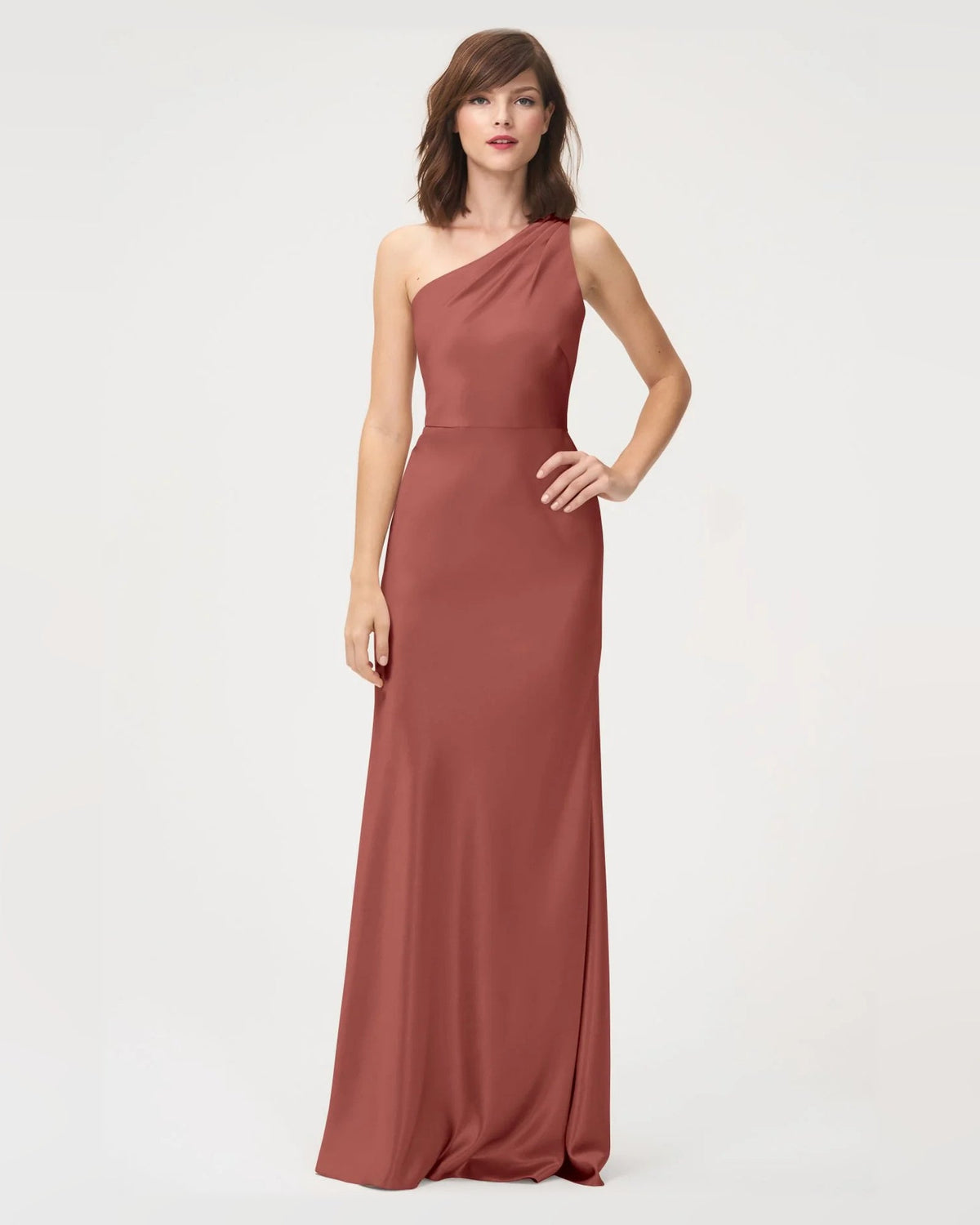 one shoulder a-line floor-length formal dress - image 4
