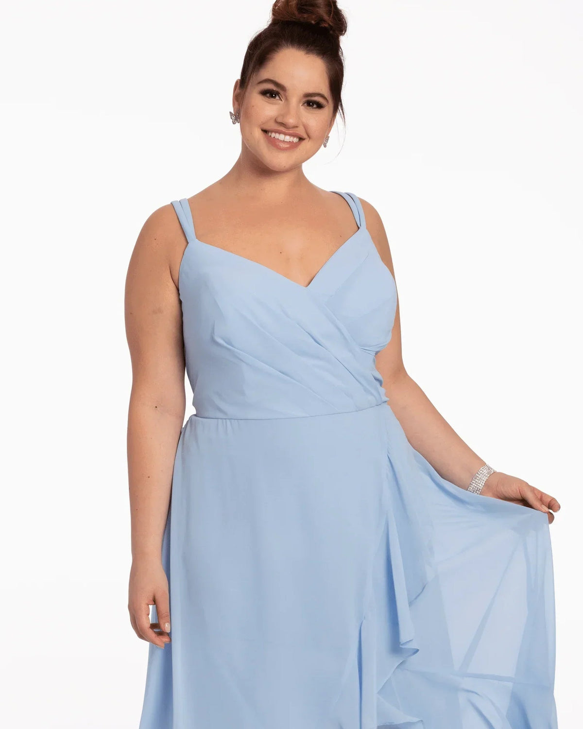 spaghetti strap a-line maxi homecoming dress - image 4