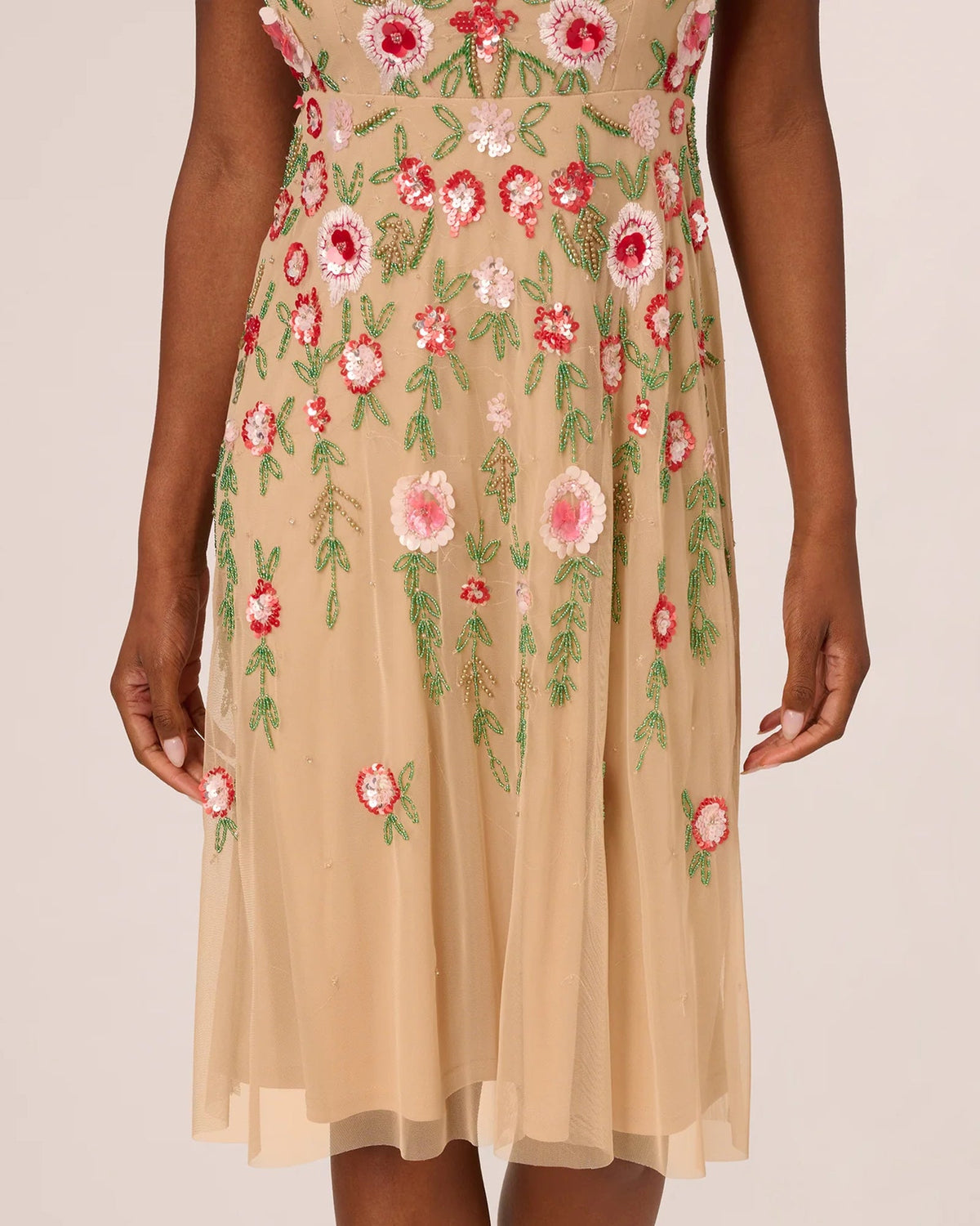 sleeveless a-line midi mother of the bride dress - image 4