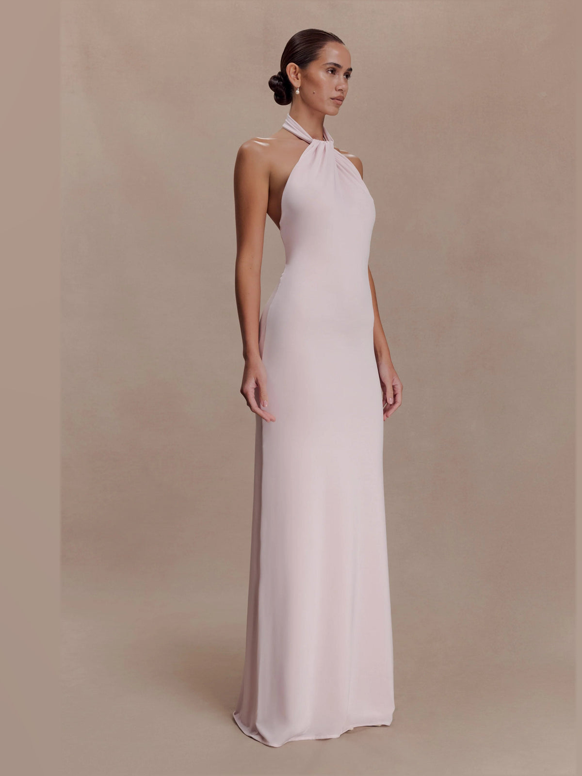 Pale Pink formal dress with a-line detailing