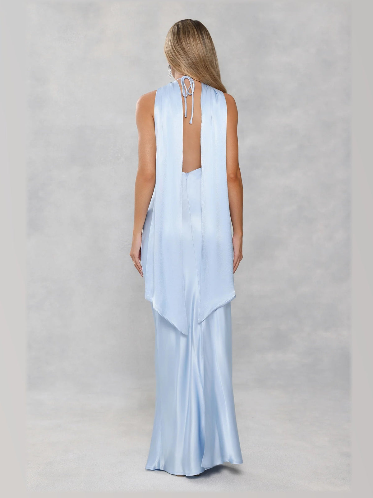 Light Blue formal dress with a-line detailing