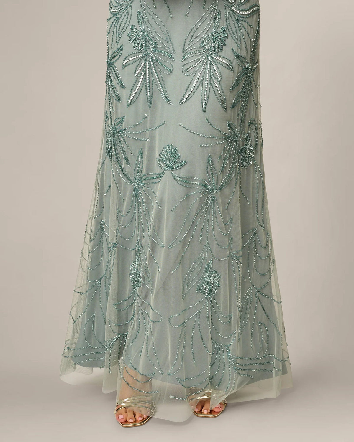 halter neck a-line maxi mother of the bride dress - image 4