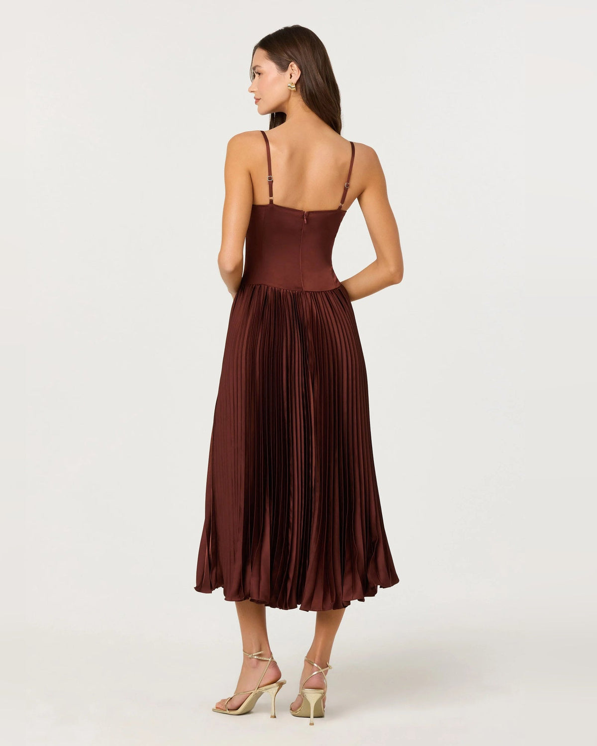 spaghetti strap a-line midi formal dress - image 4