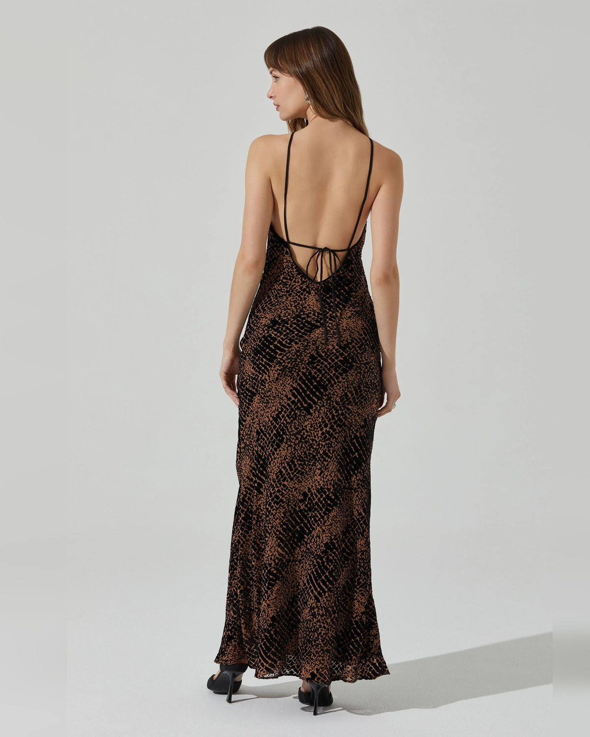 spaghetti strap a-line maxi formal dress - image 4