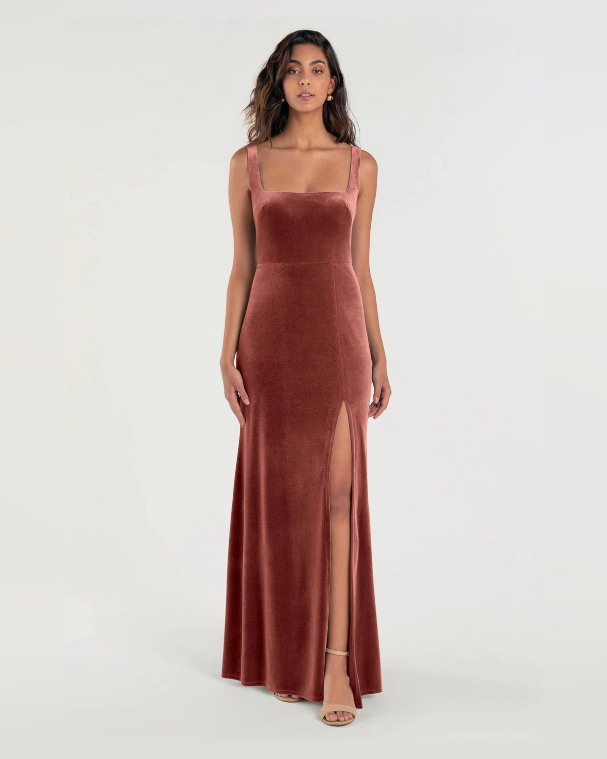 square neck a-line floor-length formal dress - image 4