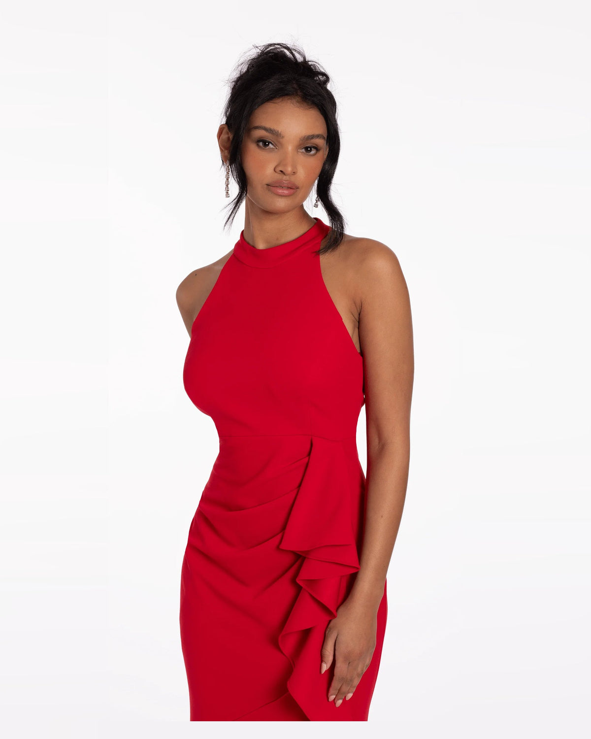 halter neck a-line high-low homecoming dress - image 4