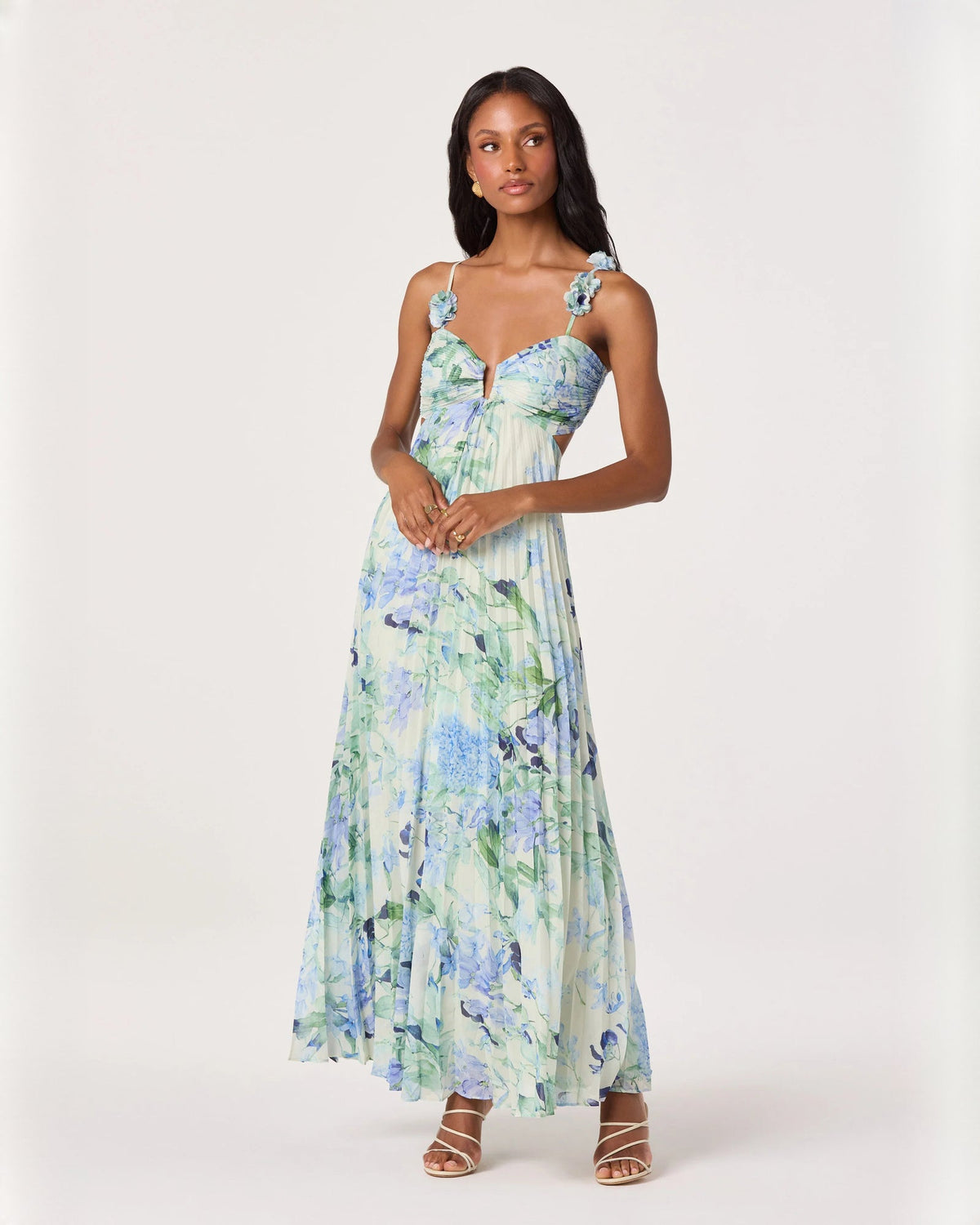 sleeveless chiffon a-line maxi bridesmaid dress - image 4