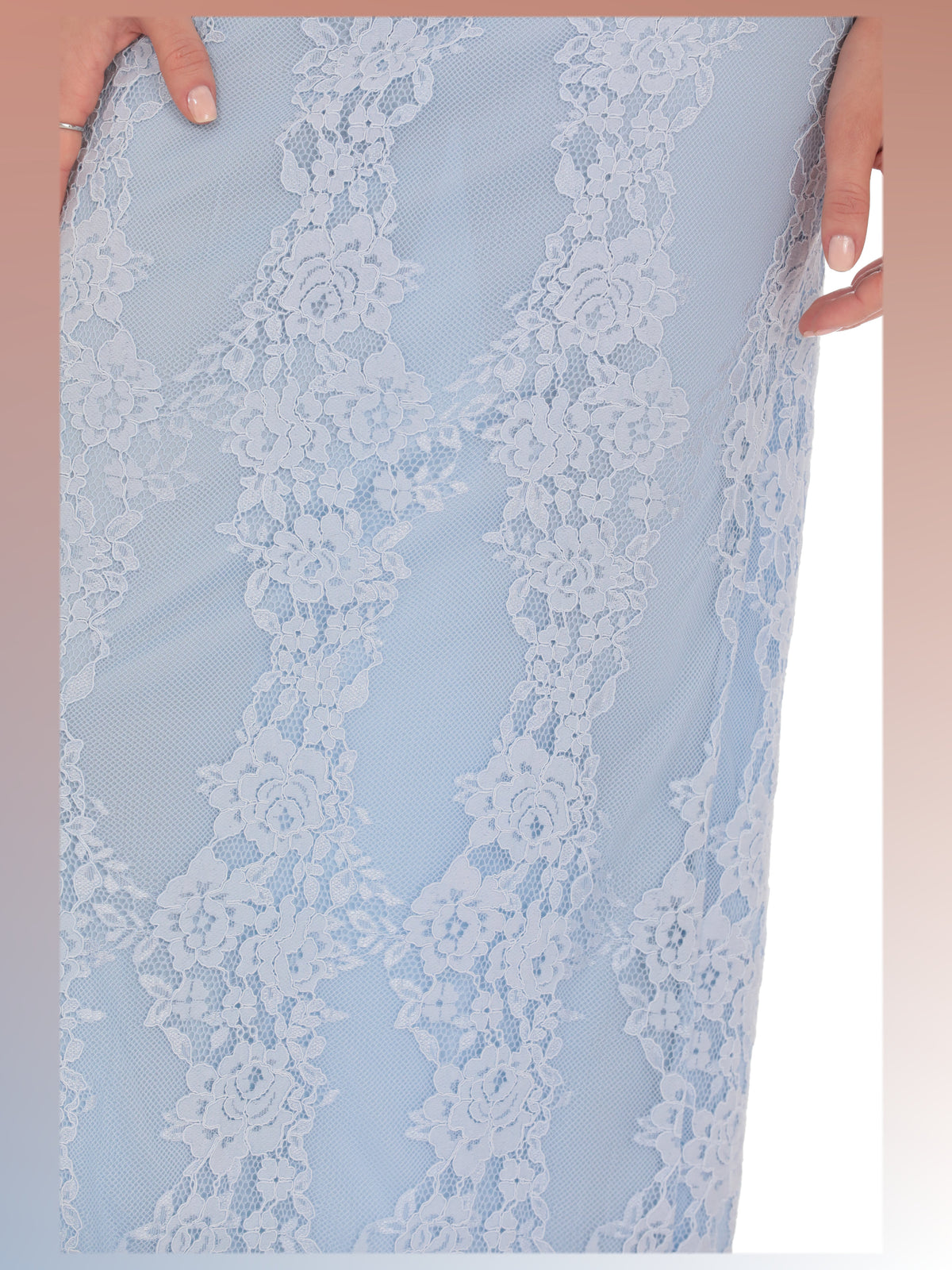 Light Blue bridesmaid dress with corset detailing