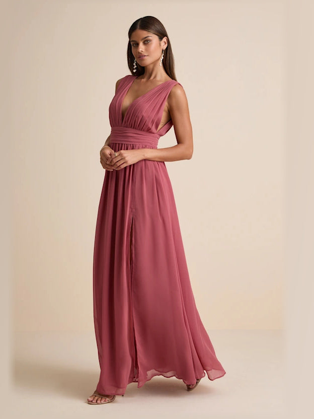 Desert Rose formal dress with a-line detailing