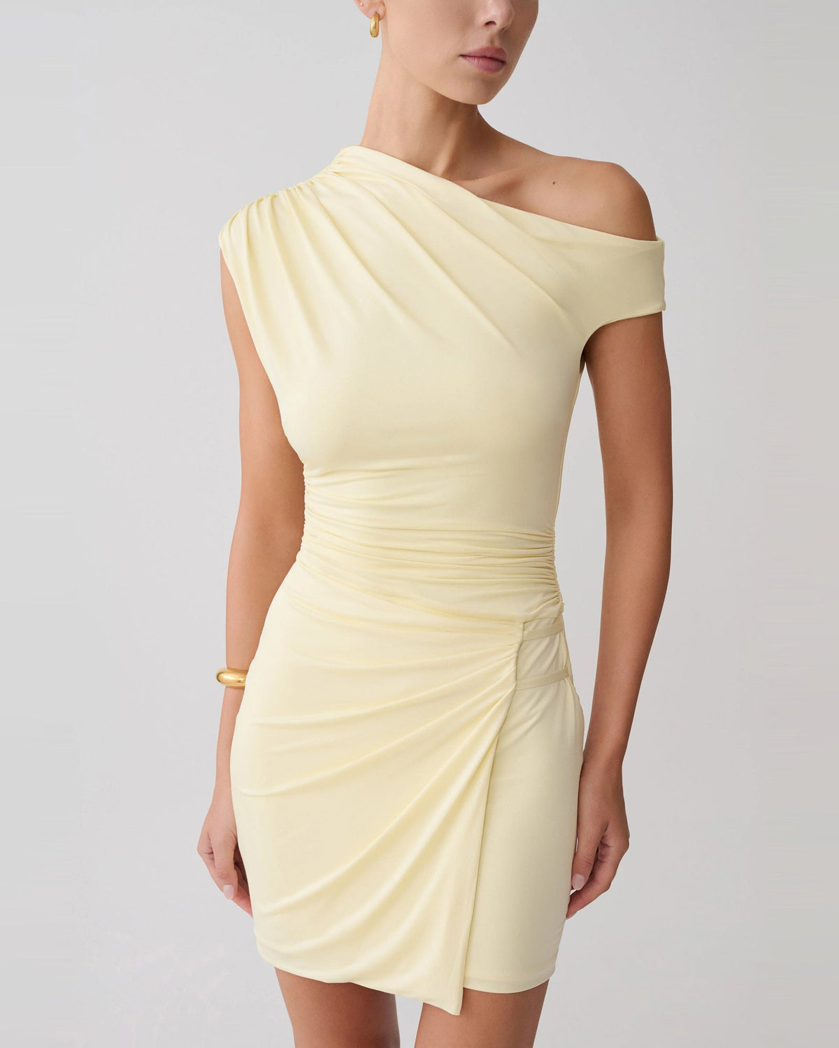 one-shoulder ruched asymmetrical homecoming dress - image 5