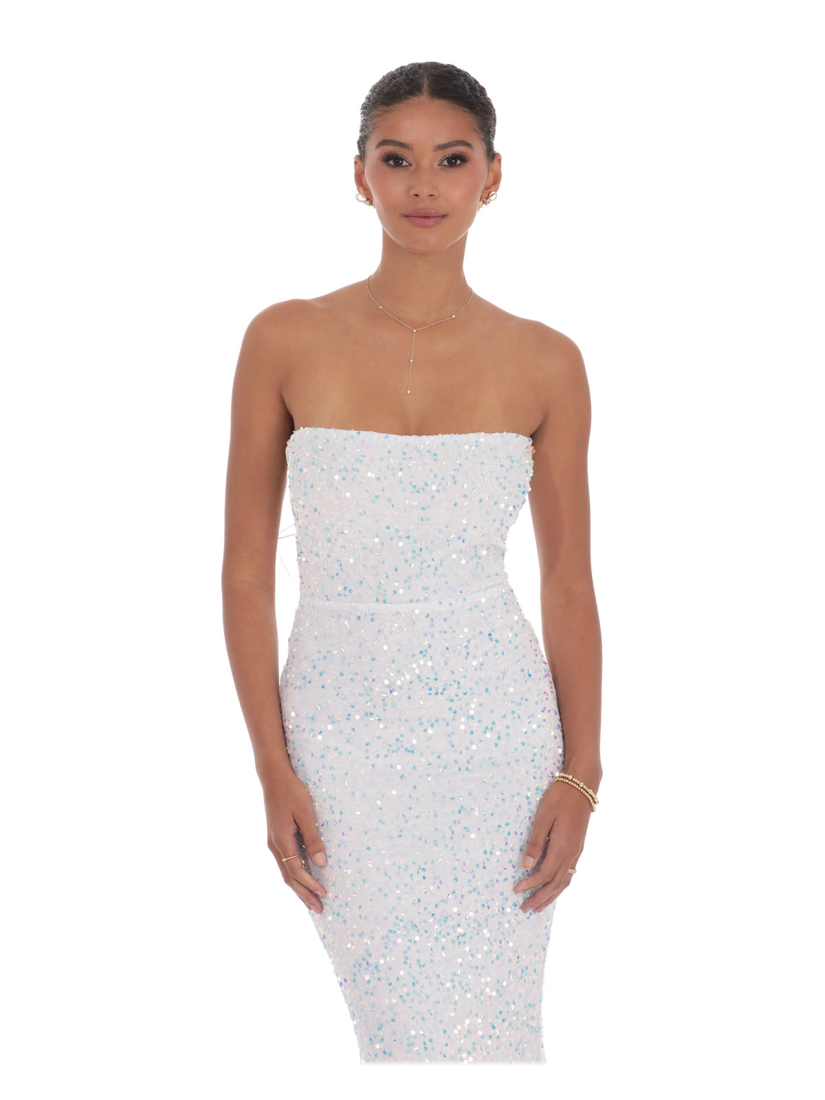 White bridesmaid dress with a-line shape