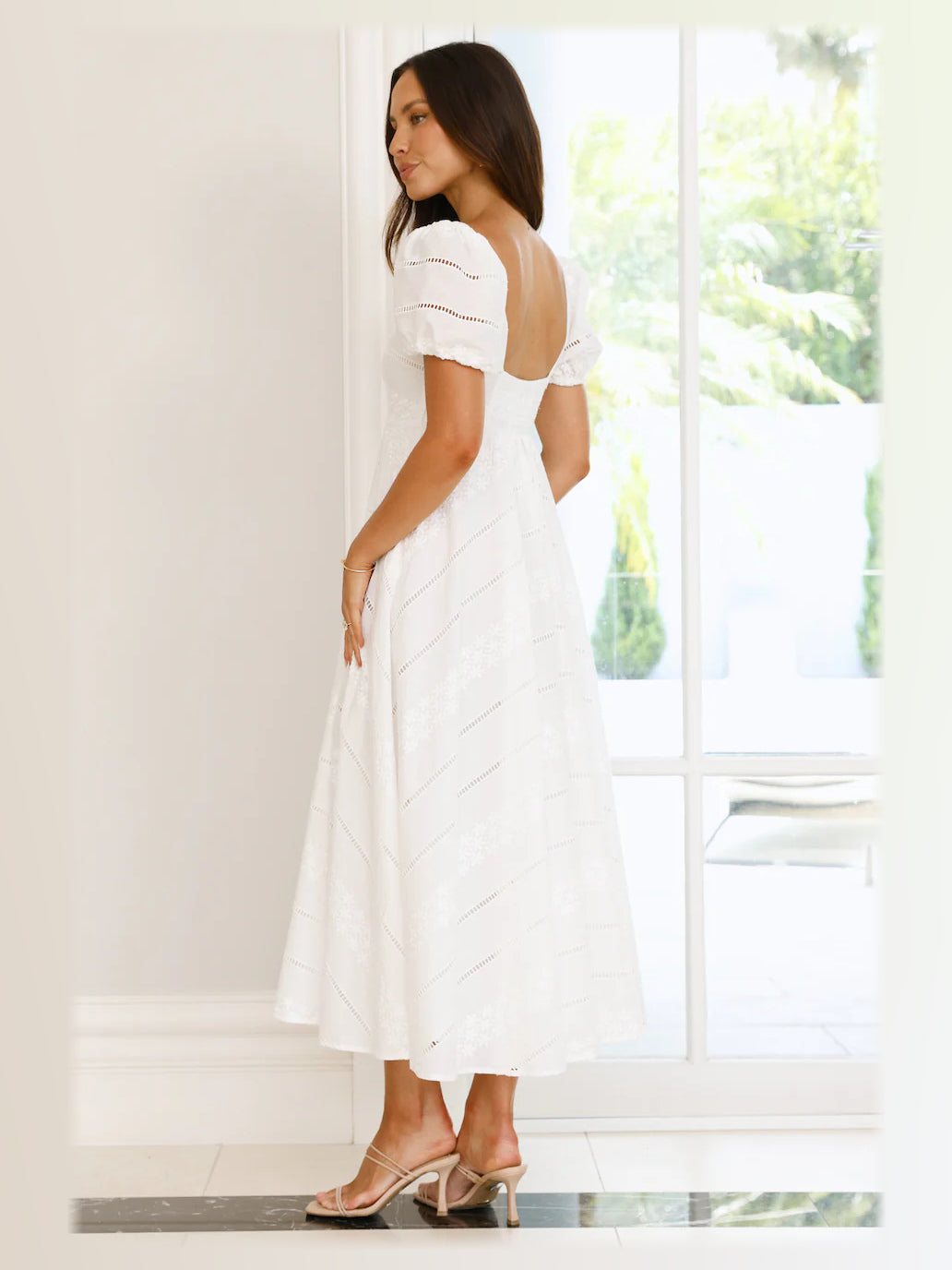 White formal dress with a-line shape