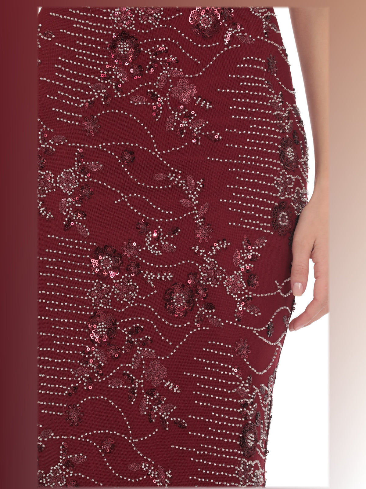 Burgundy bridesmaid dress with a-line shape