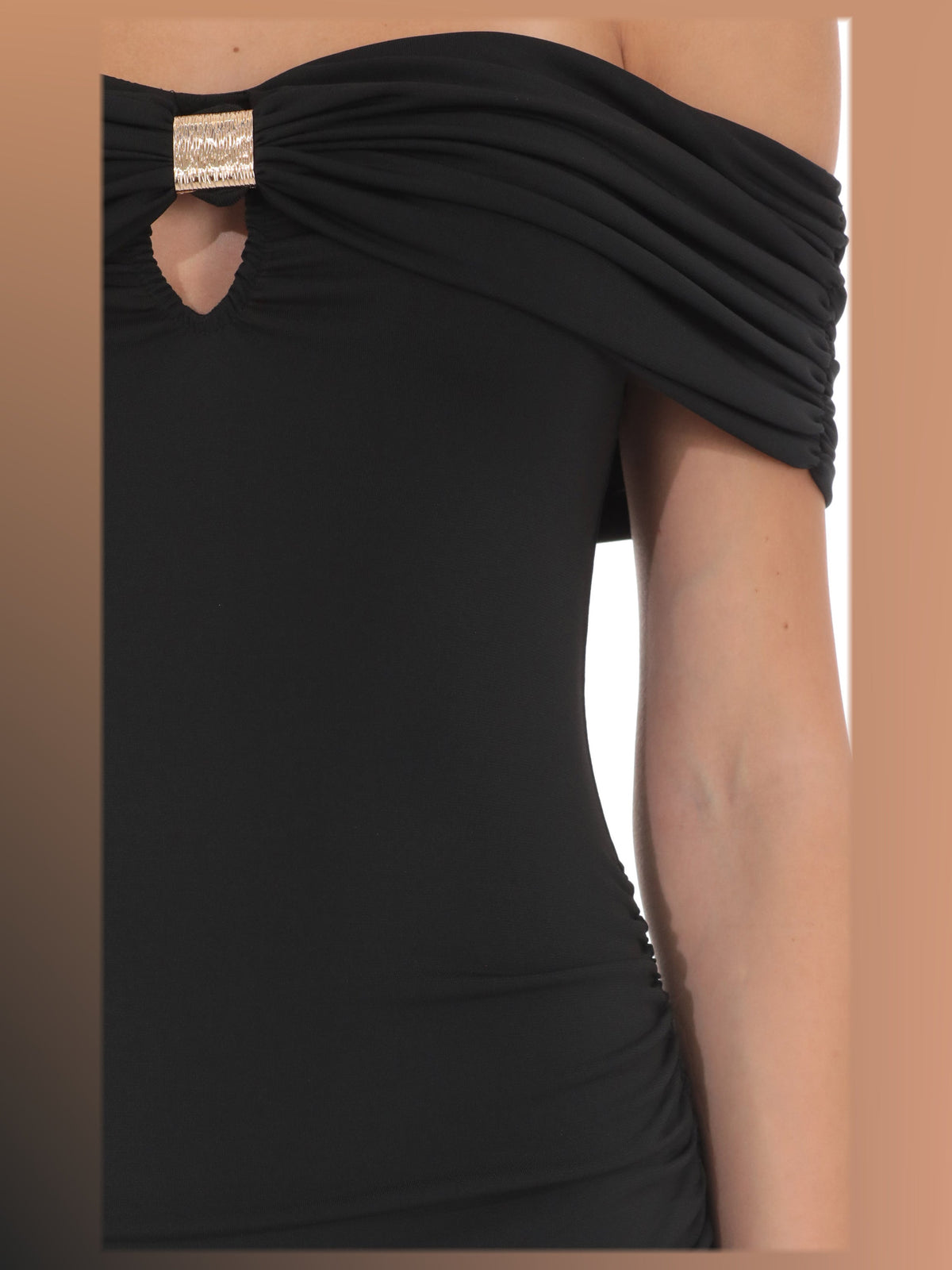 Black bridesmaid dress with a-line shape