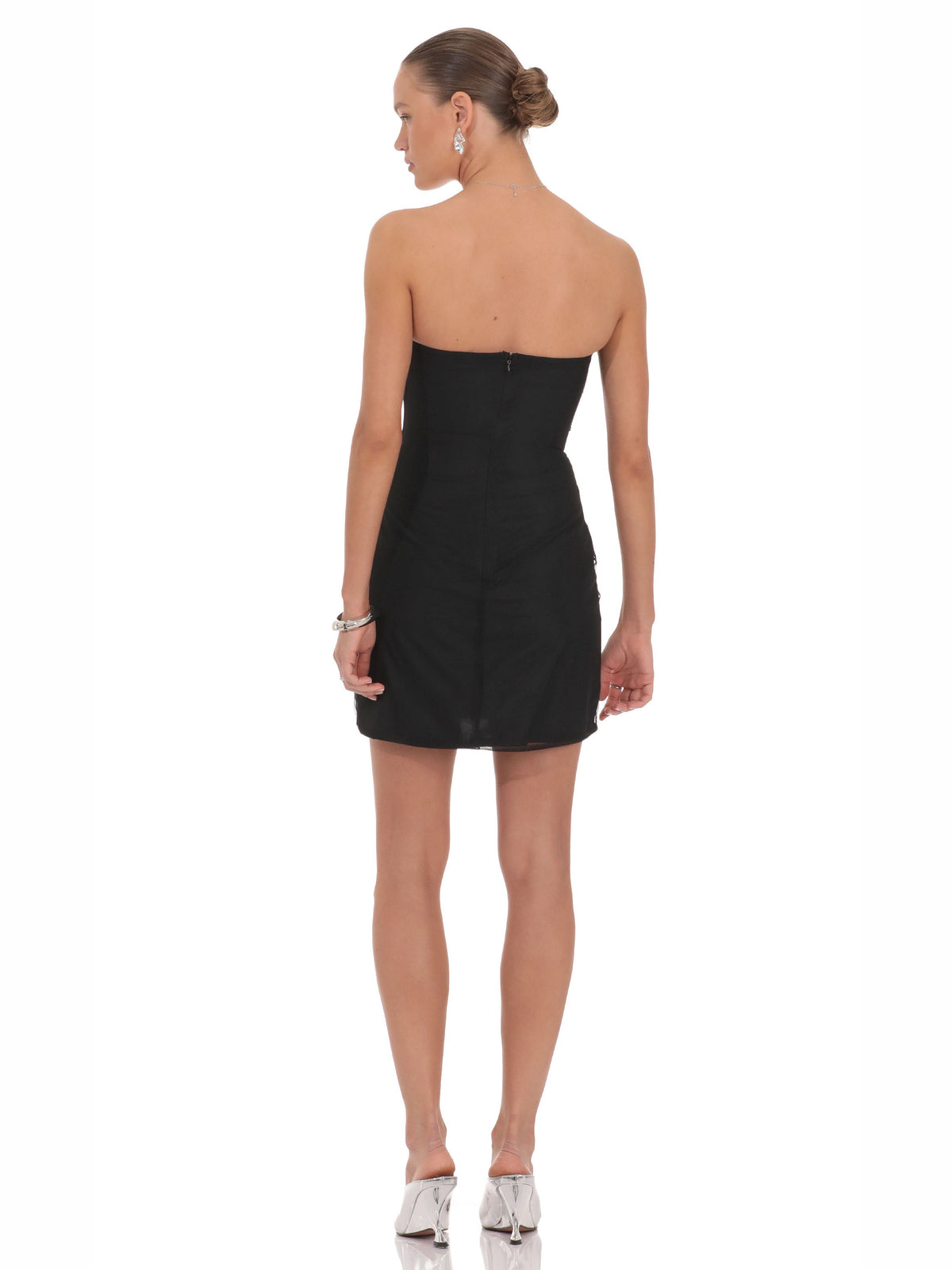 Black homecoming dress with a-line shape