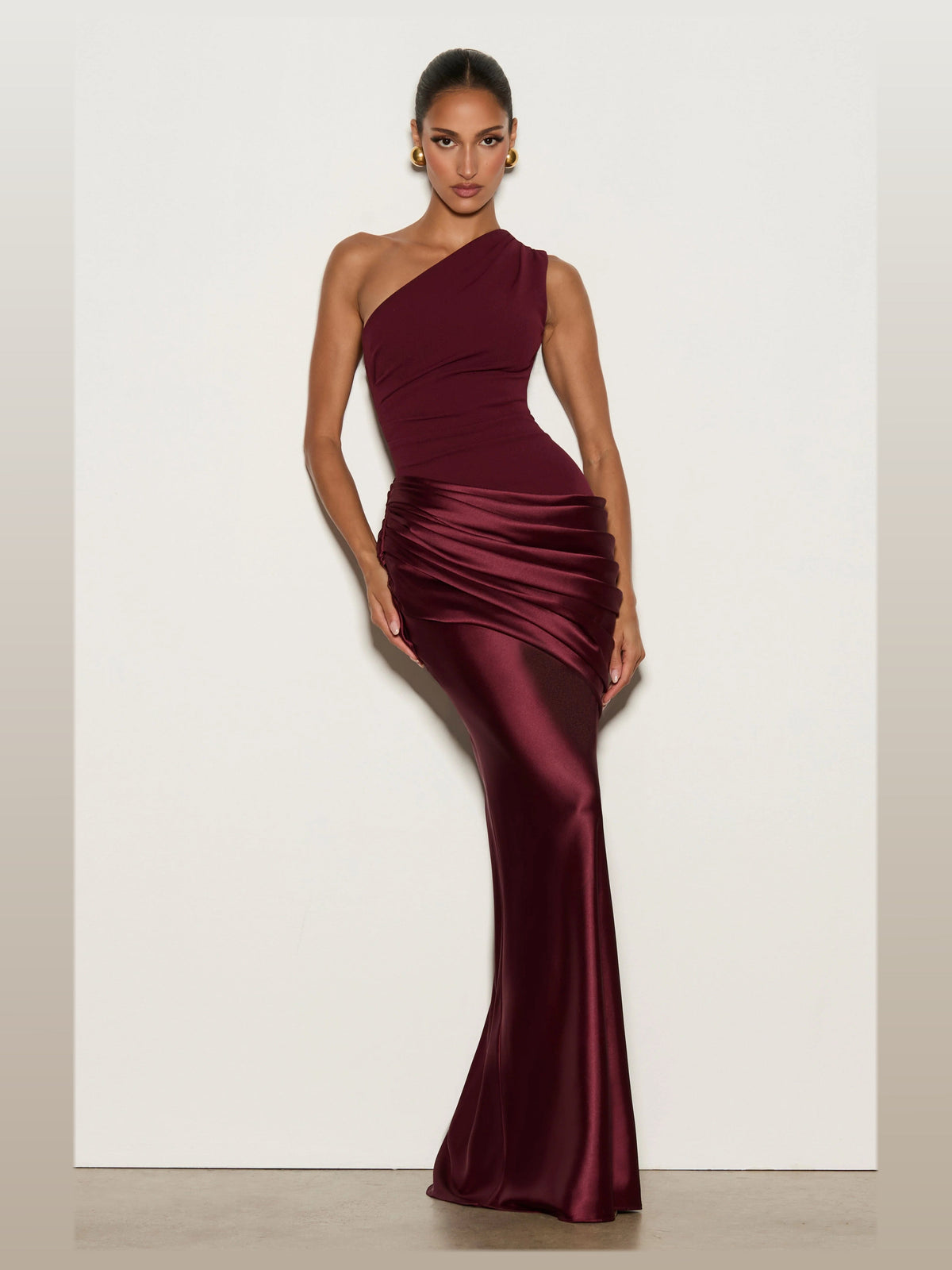 Cherry Lacquer formal dress with a-line shape