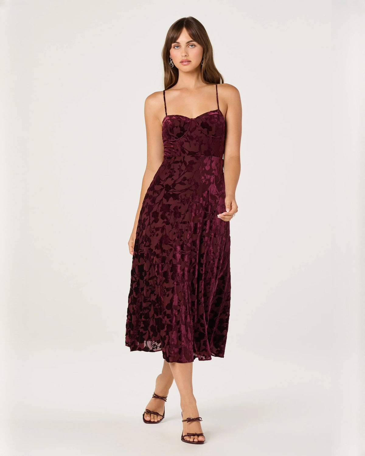 sweetheart mesh a-line midi bridesmaid dress - image 5