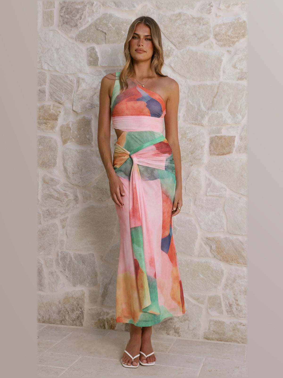 Pink formal dress with a-line shape