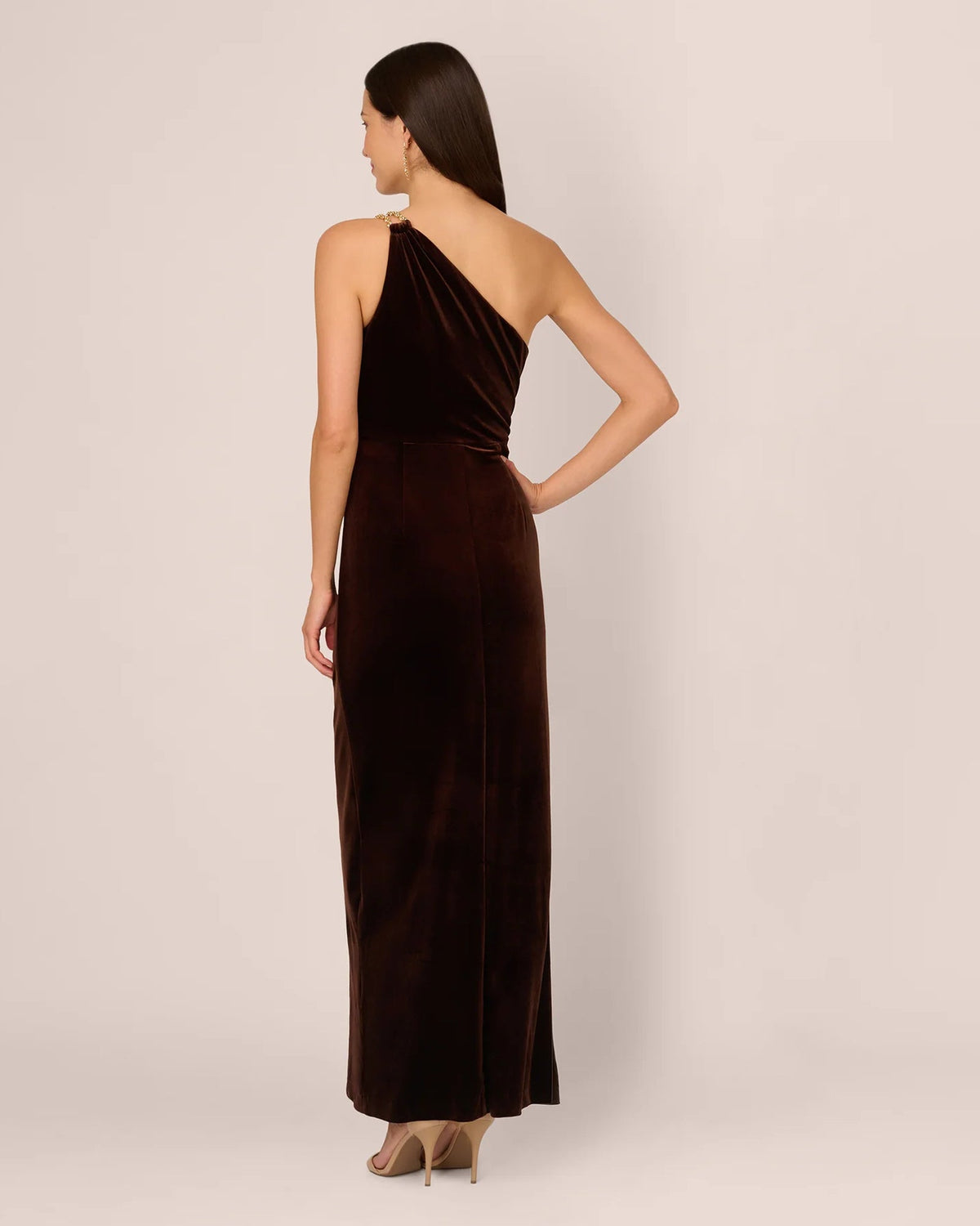 one shoulder column floor-length mother of the bride dress - image 5