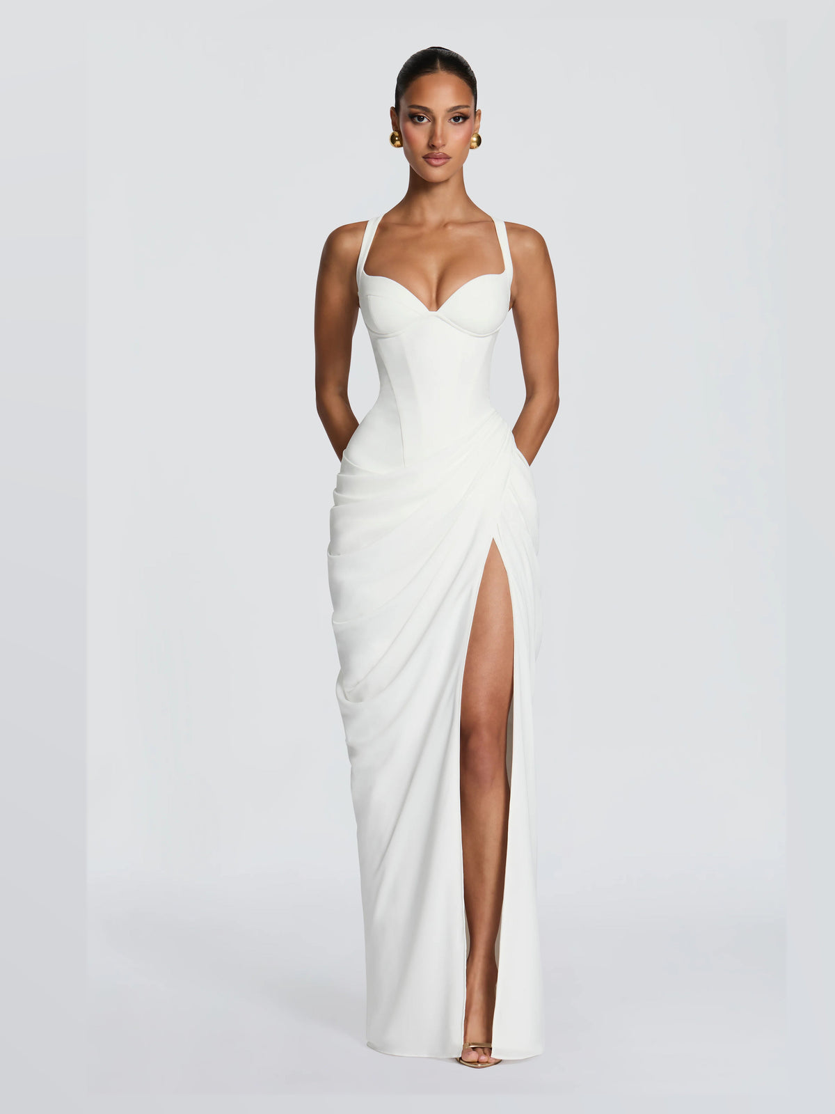 Ivory formal dress with a-line shape