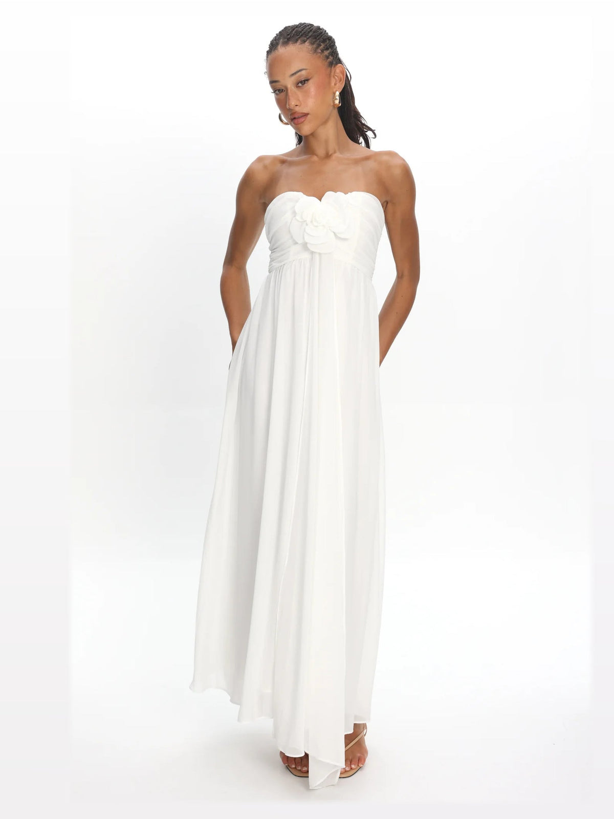 Oyster formal dress with a-line shape