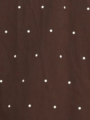 Chocolate a-line maxi formal dress with printed pattern, alternate full-length view showing the skirt