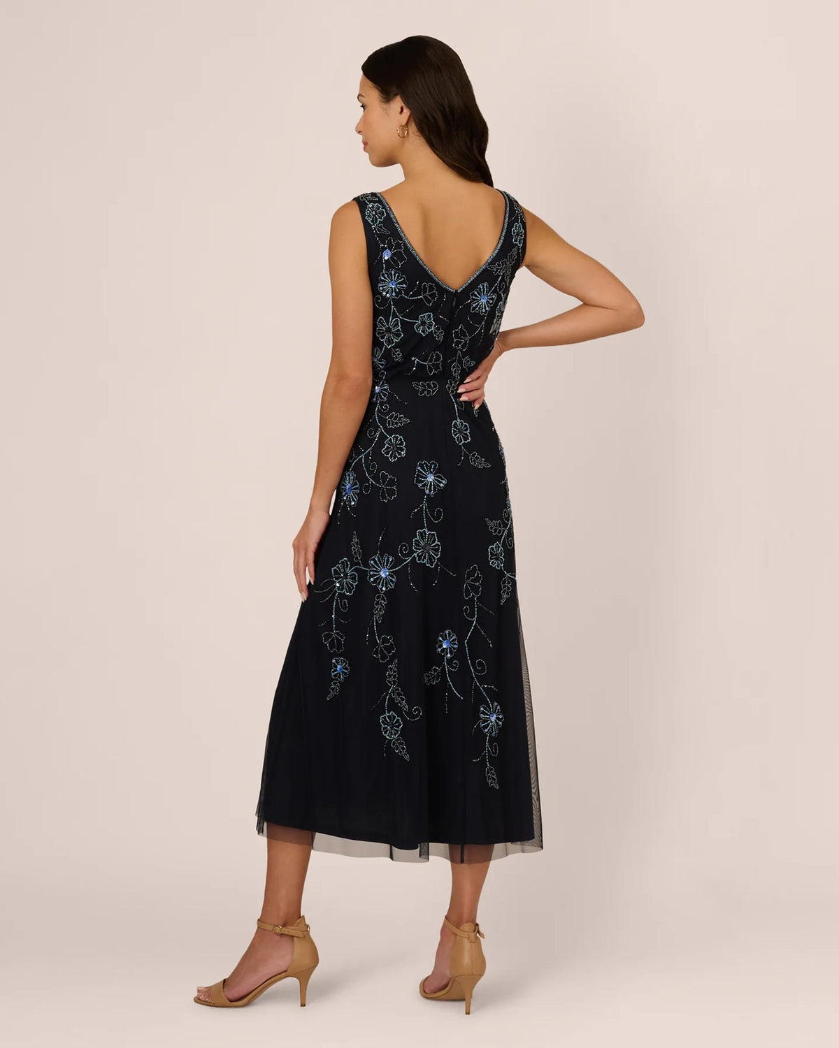 v neck a-line midi mother of the bride dress - image 5