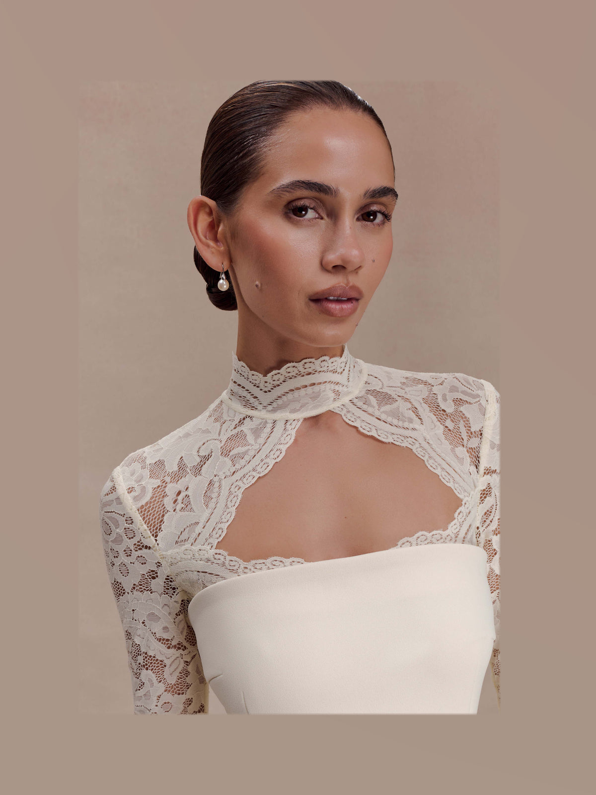 Ivory formal dress with a-line shape