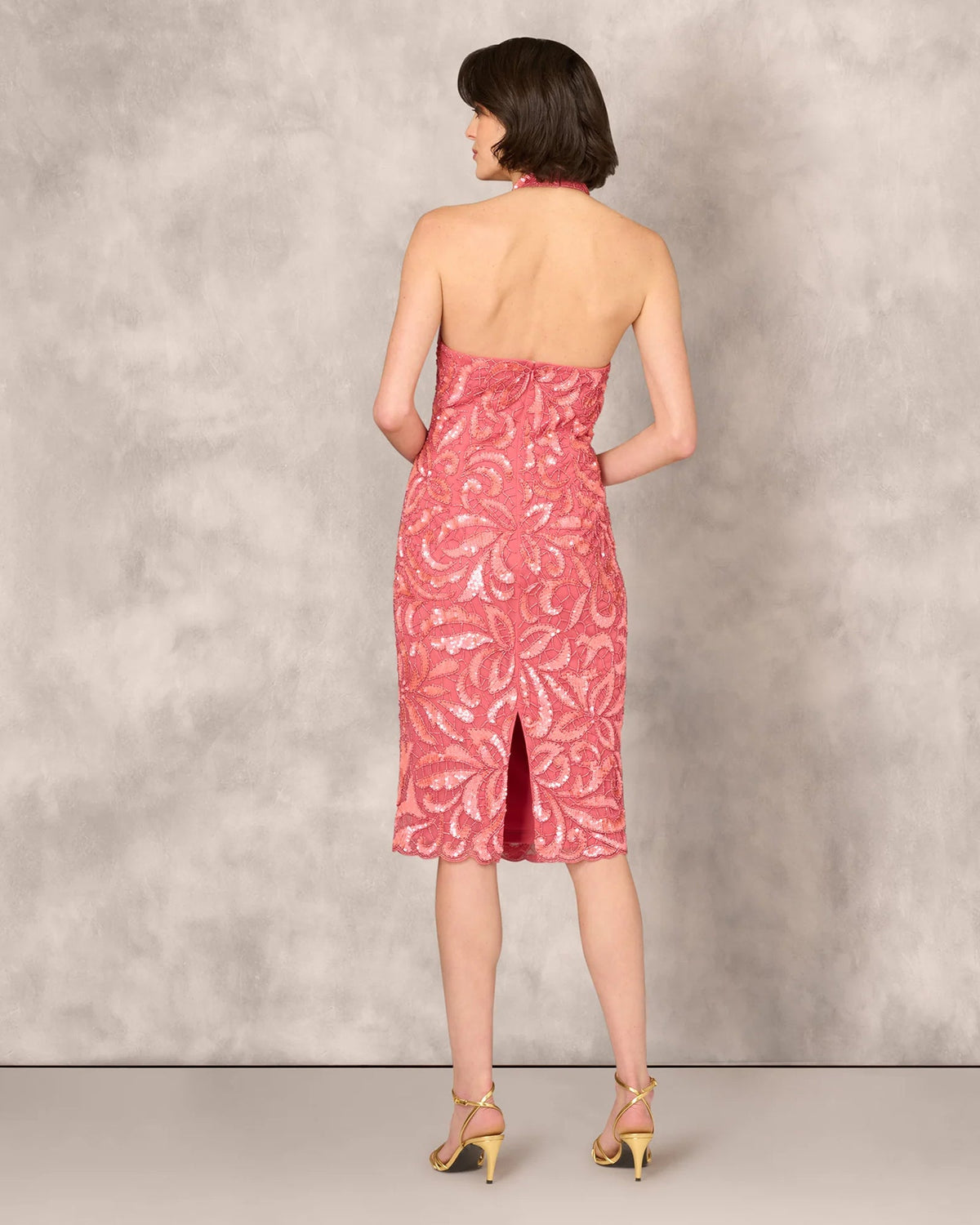 halter neck sheath midi mother of the bride dress - image 5