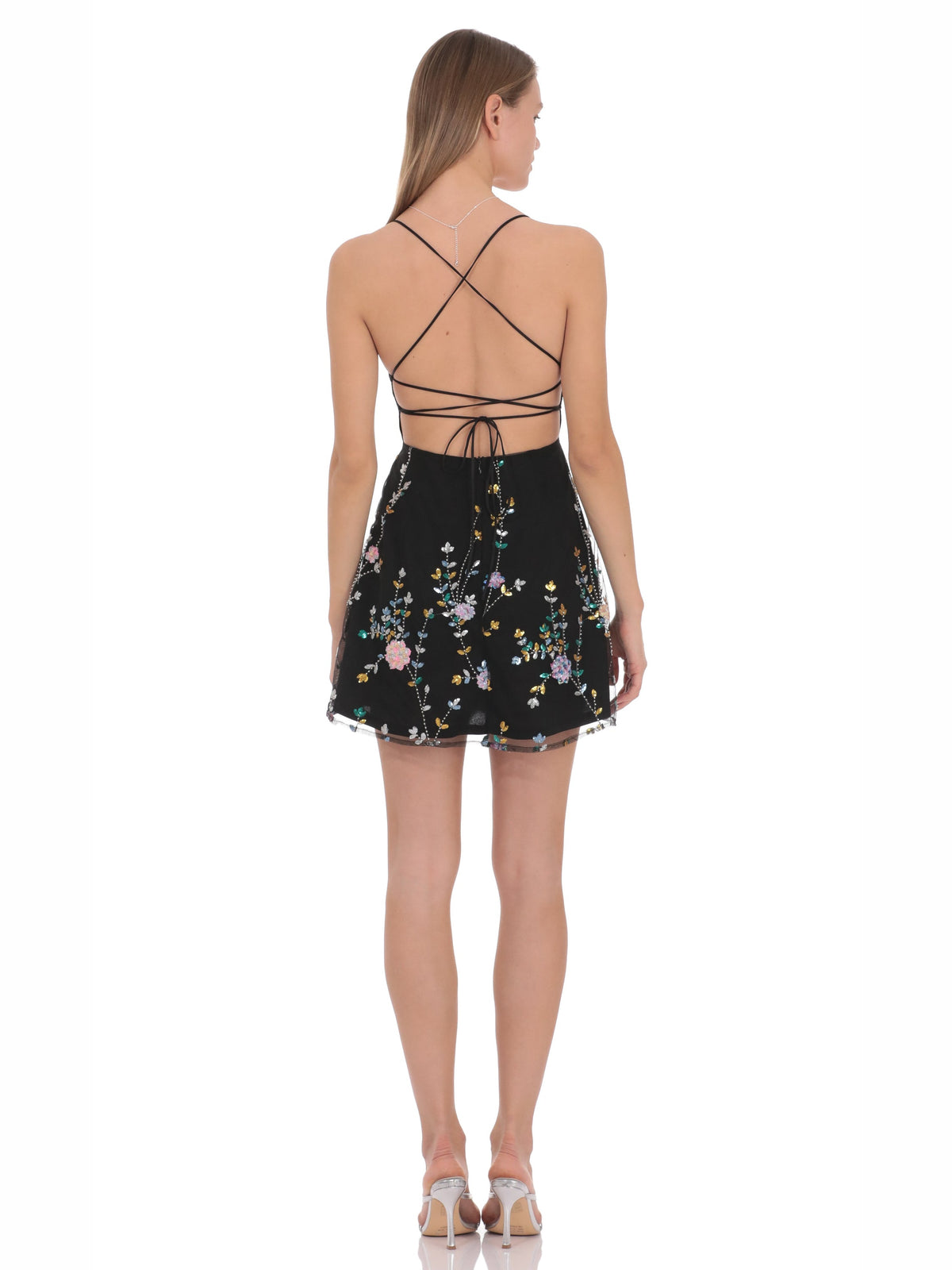 Black homecoming dress with a-line shape