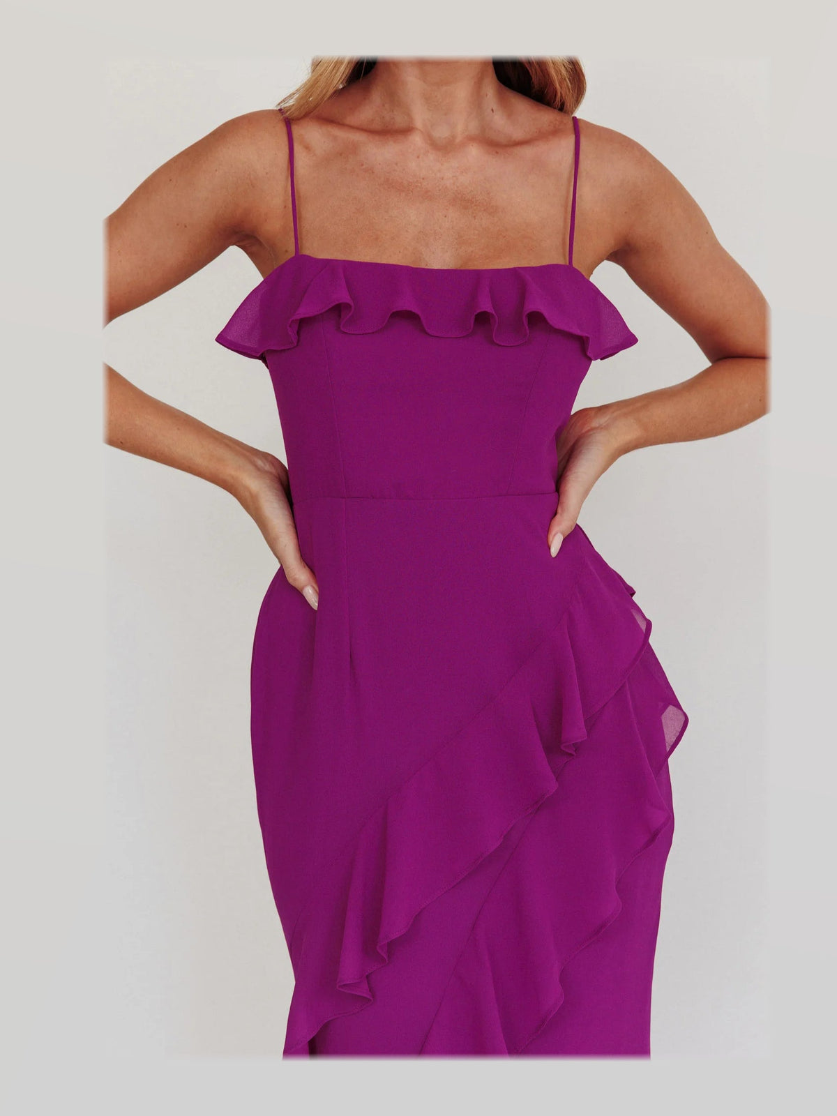 Plum formal dress with a-line shape
